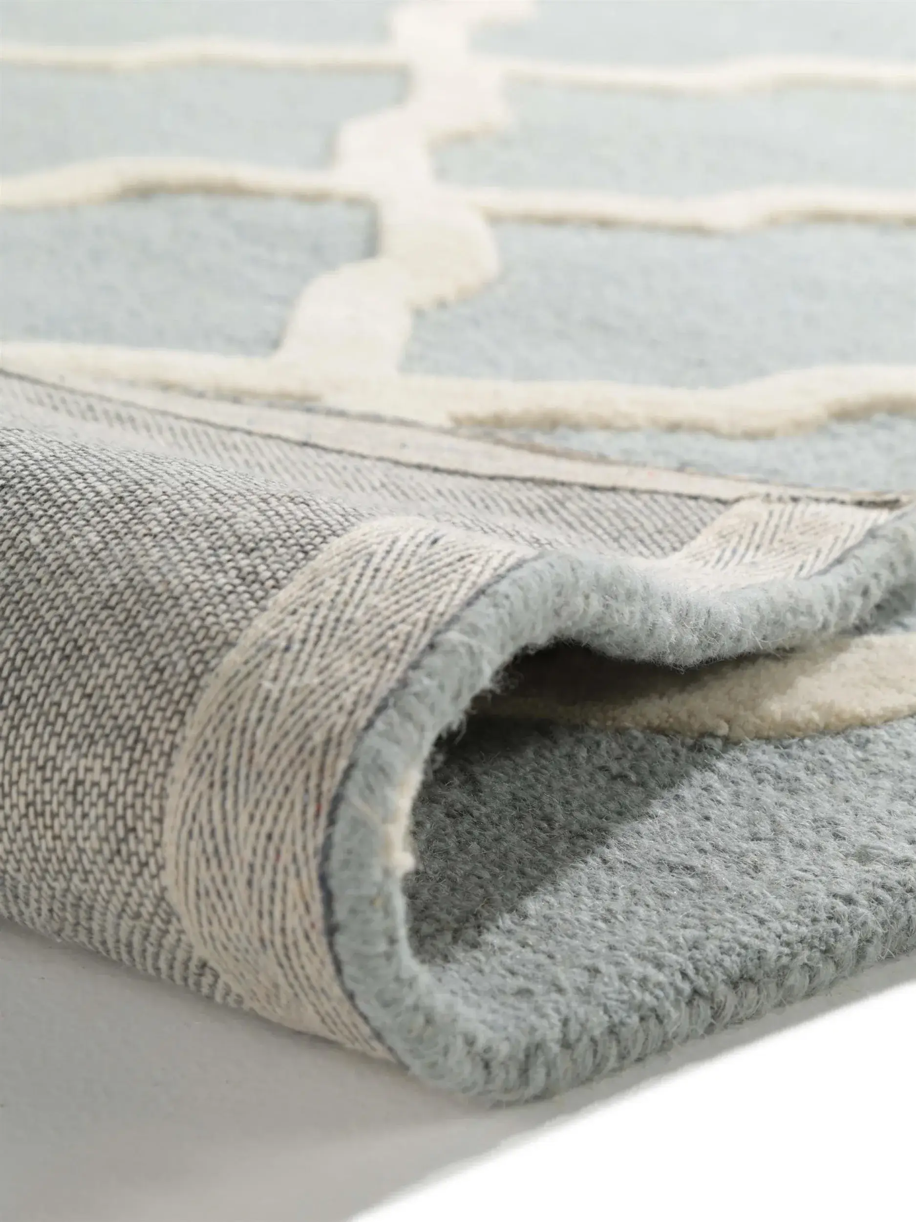 Teppich Windsor aus 100% Wolle in Blau von benuta Pure