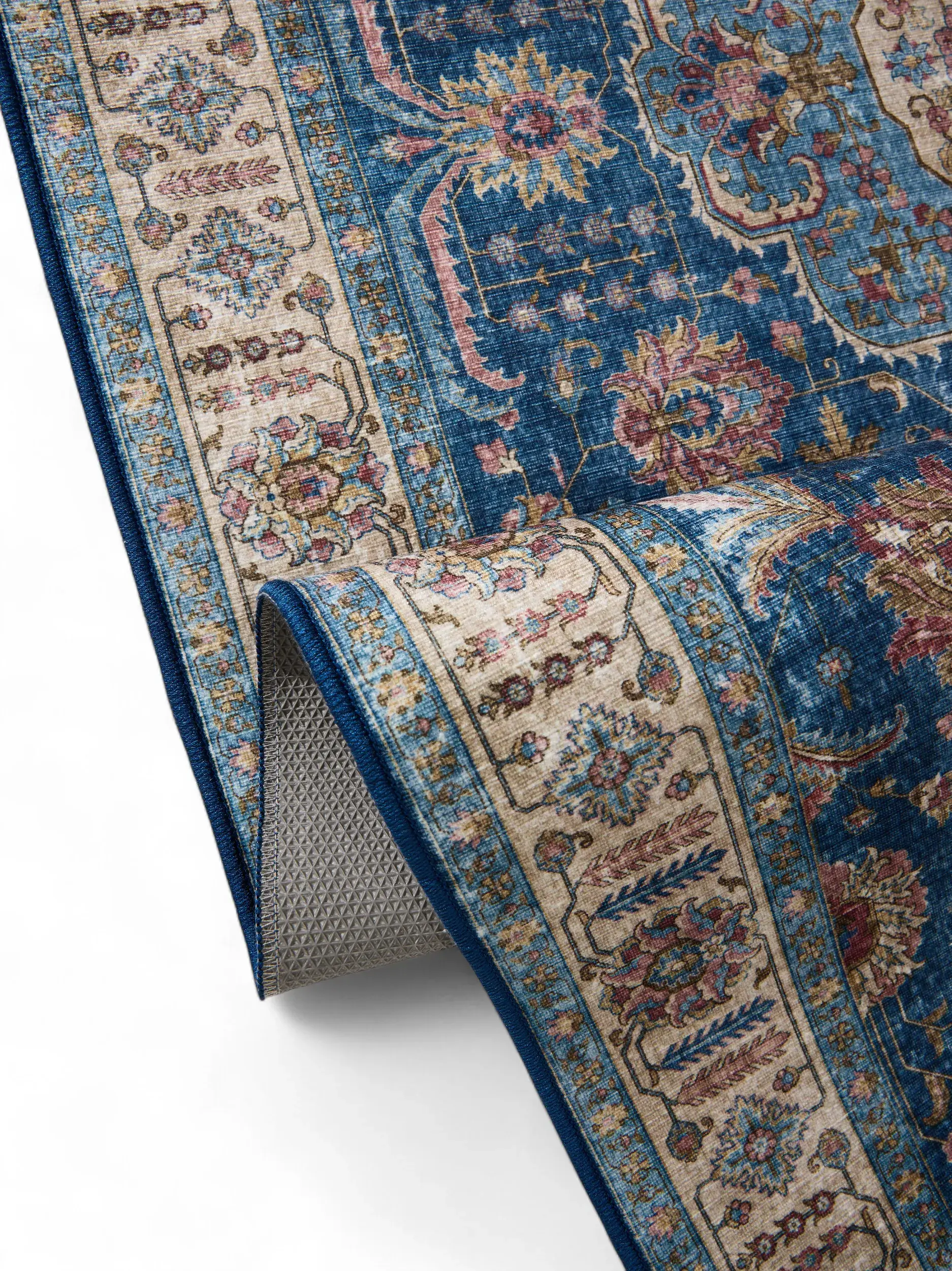 Matta av 100% Polyester i Blå med 100% Polyester hög lugg från benuta POP