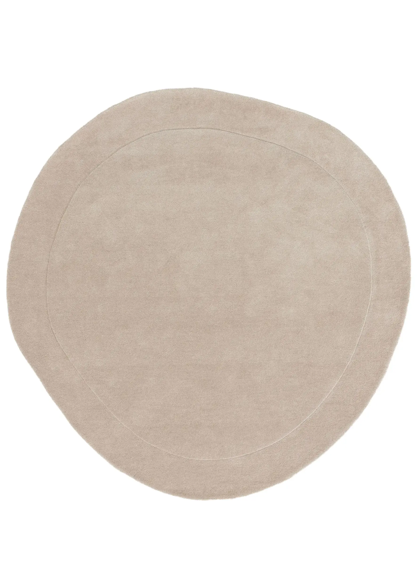 Teppe av 100% Wolle i Beige med 100% Wolle høy lugg fra benuta Pure