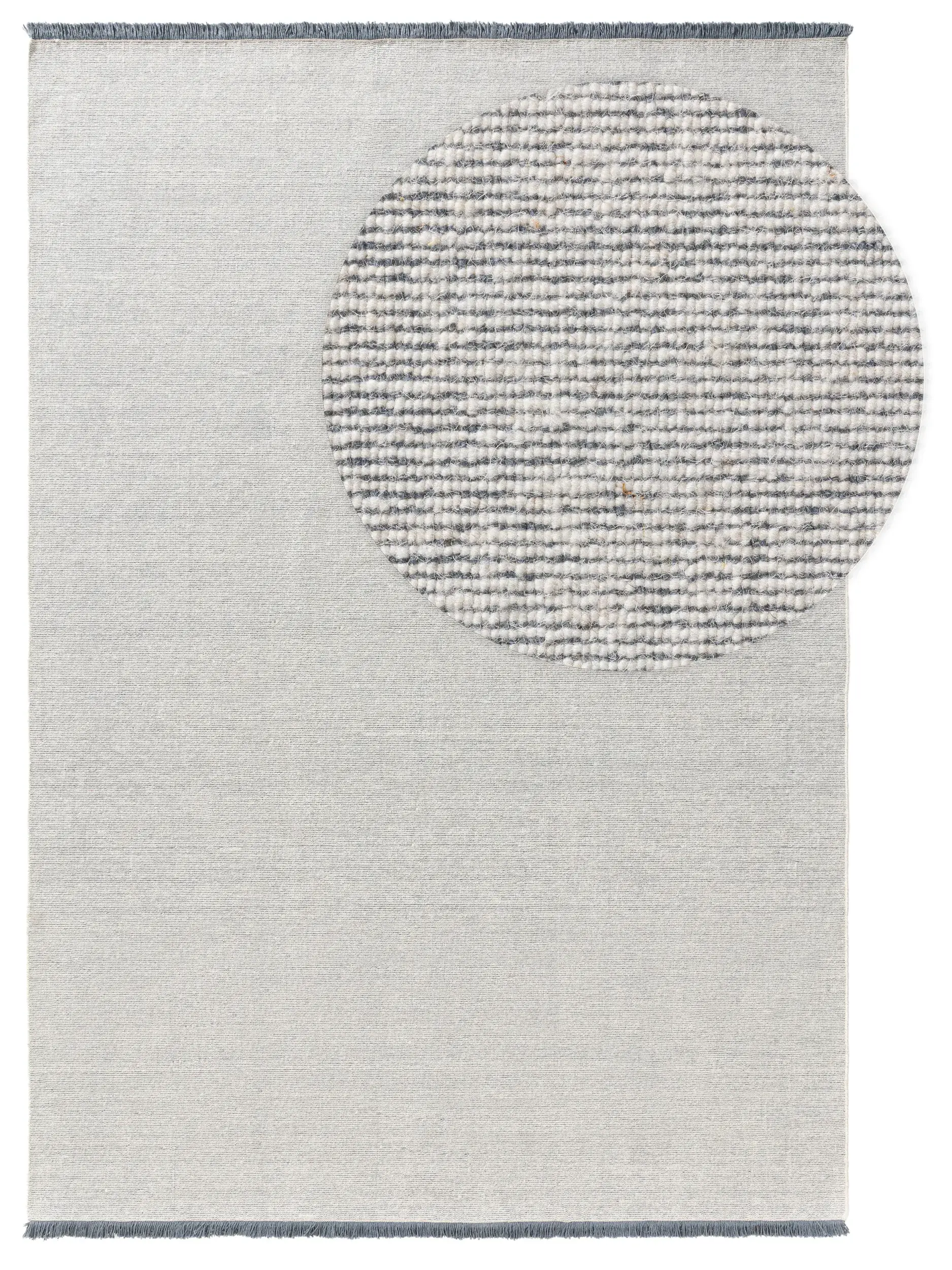Teppich aus 70% Wolle, 30% Baumwolle in Blau mit 70% Wolle, 30% Baumwolle hohem Flor von benuta Nest