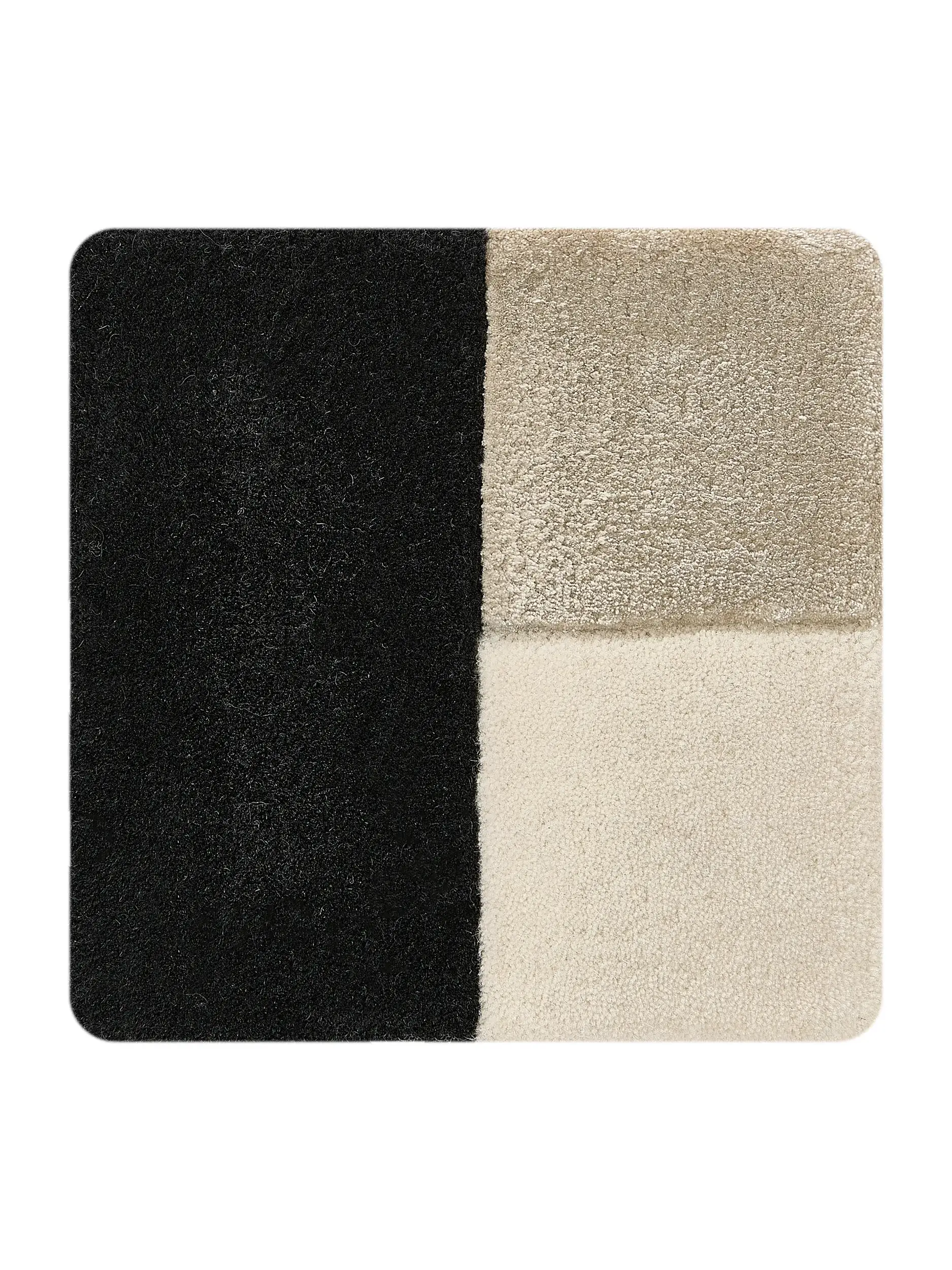 Tapete Cubes de 70% Lã, 30% Lyocell (Tencel™) em Preto/Branco da benuta Finest