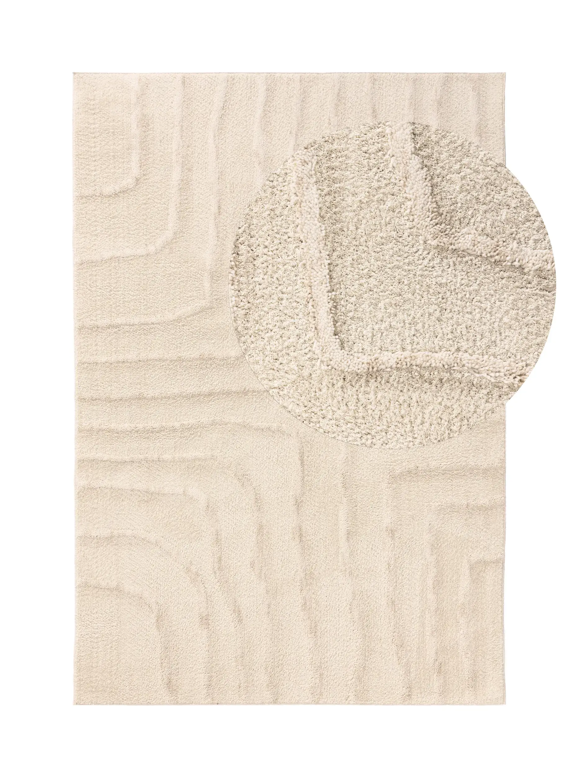 Tapis en 100% Polyester en Blanc avec une pile de 100% Polyester de hauteur de benuta POP