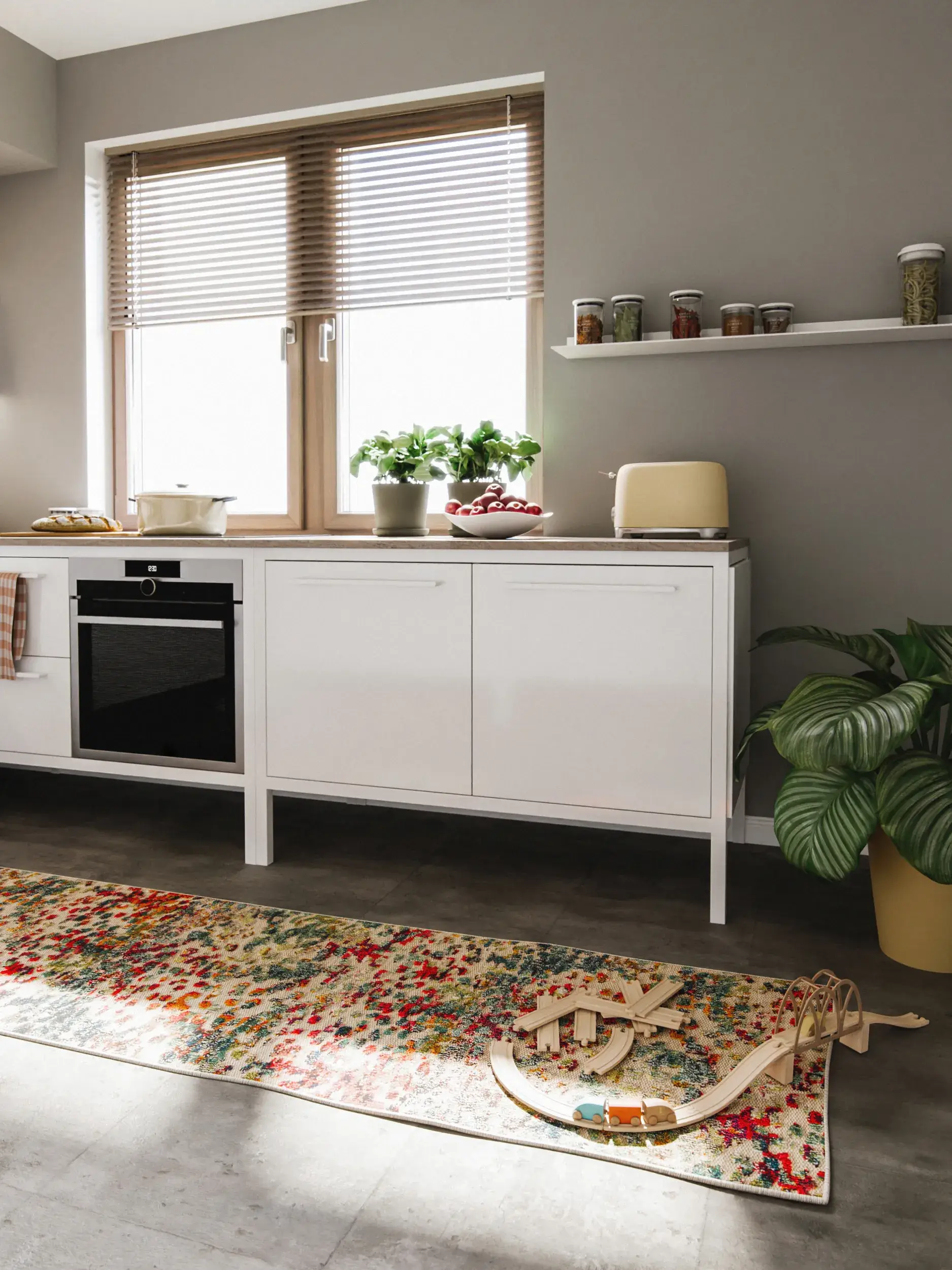 Rug made of 100% Polypropylen in Multicolour with a 100% Polypropylen high pile by benuta Nest