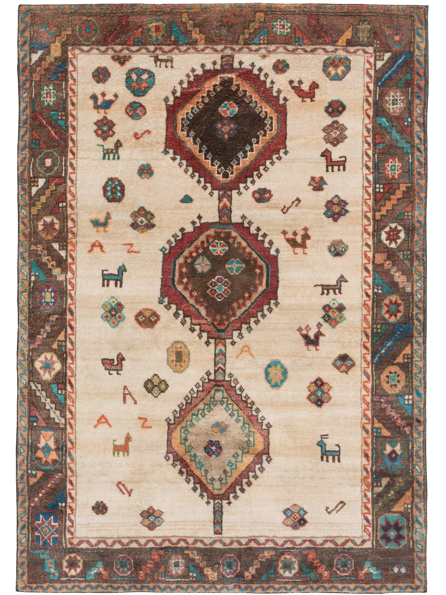 Rug made of 100% Polyester in Beige with a 100% Polyester high pile by benuta