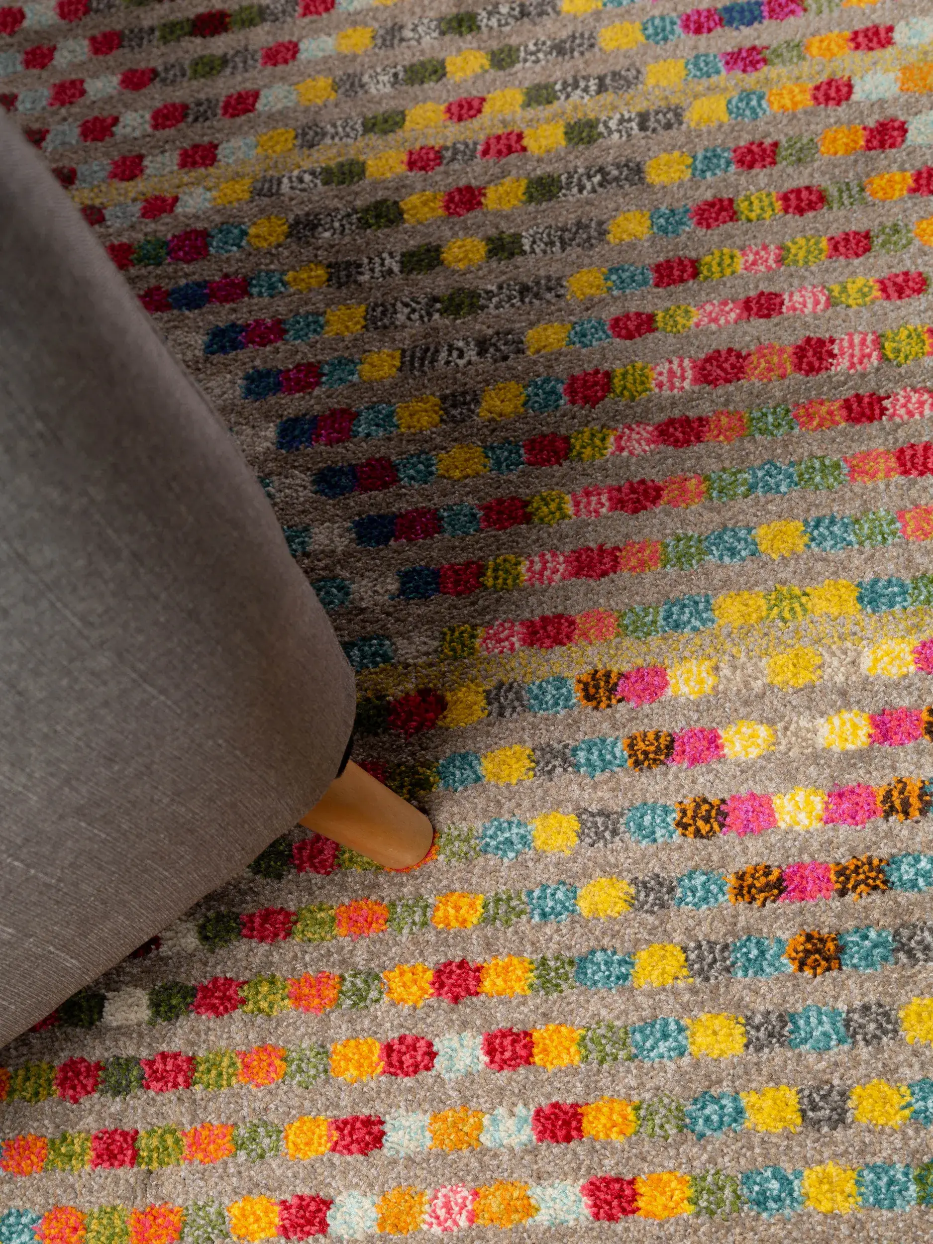 Rug made of 100% Polypropylen in Multicolor with a 100% Polypropylen high pile by benuta Nest