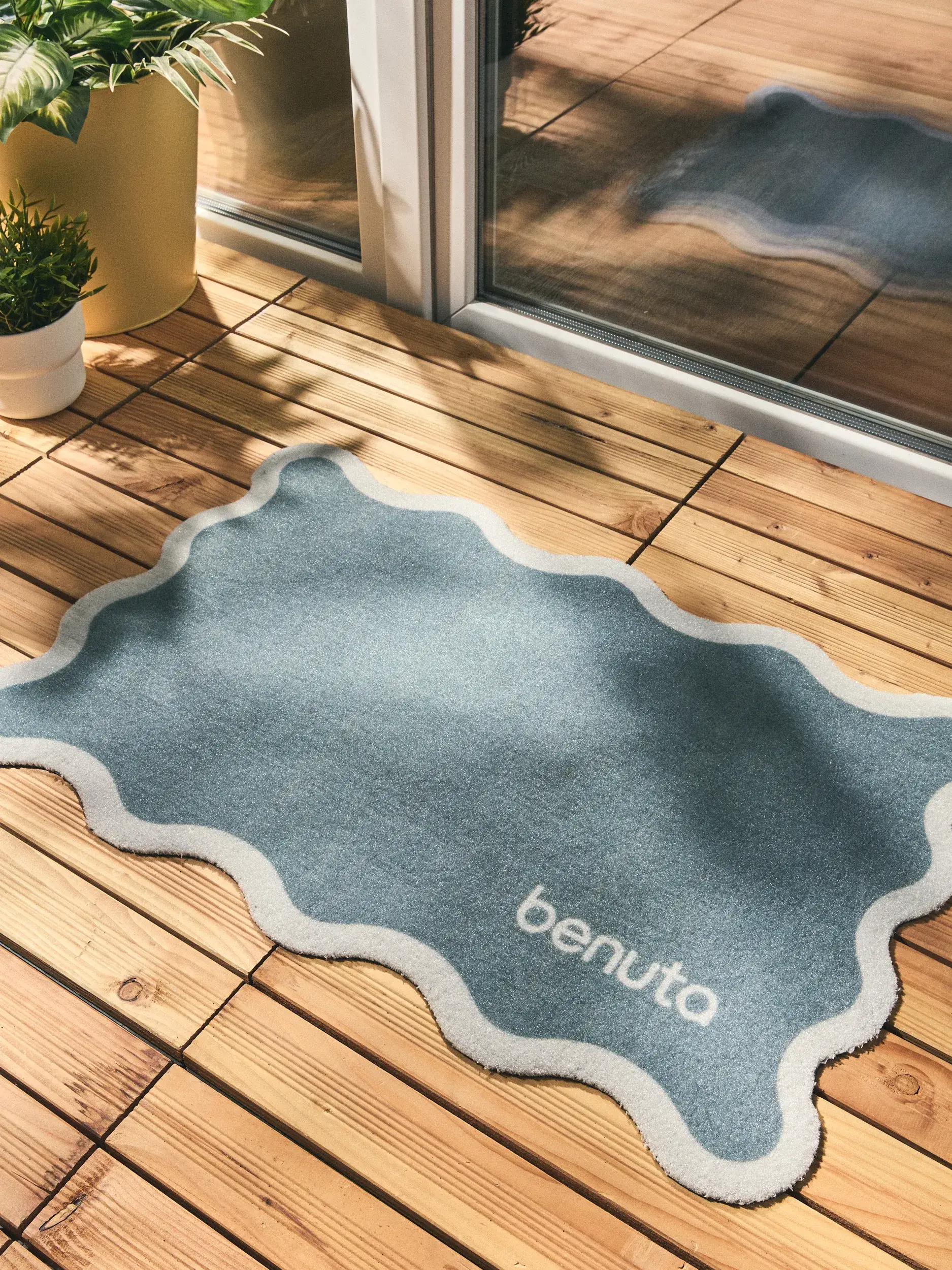 Wycieraczka Curl szary im Design Obramowanie aus 100% Poliester (PET recyklingowany) von benuta