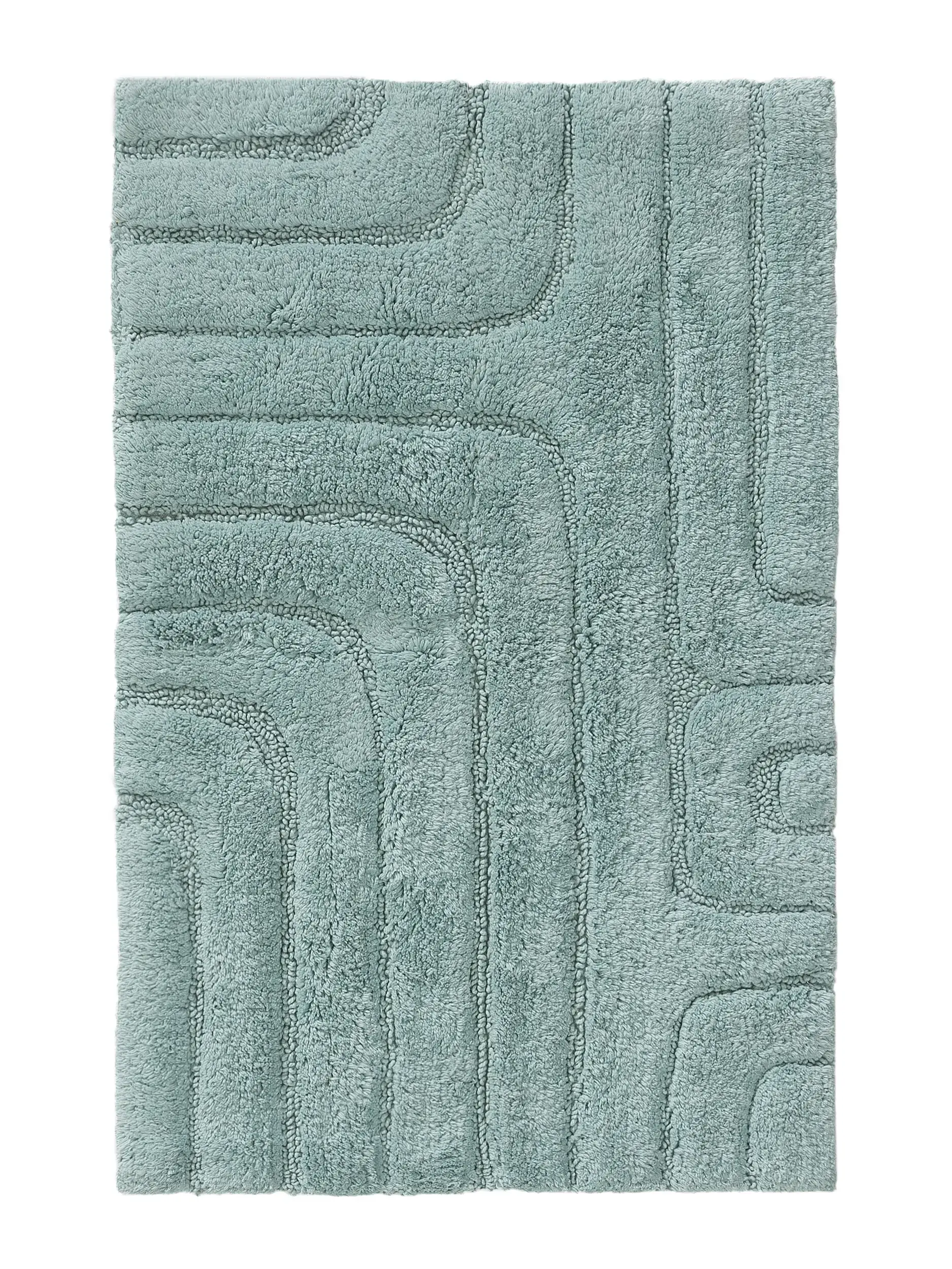 Badematte Dan Blau Geometrisch-suunnittelussa, valmistettu 100% Baumwolleista, benuta Nestin toimesta