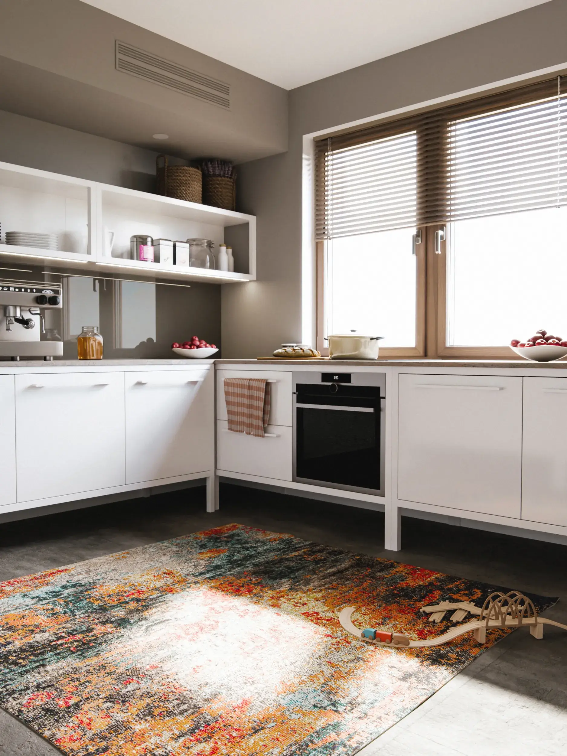 Teppich aus 100% Polypropylen in Multicolor mit 100% Polypropylen hohem Flor von benuta Nest