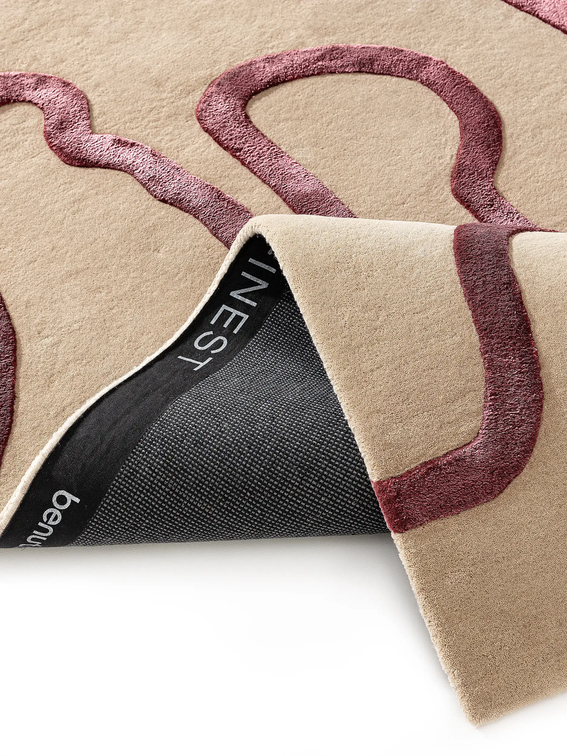 Teppe av 75% Wolle, 25% Lyocell (Tencel™) i Beige med 75% Wolle, 25% Lyocell (Tencel™) høy lugg fra benuta Finest