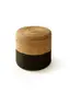 Handgefertigter Jute-Pouf Jutta Hellbraun/Schwarz