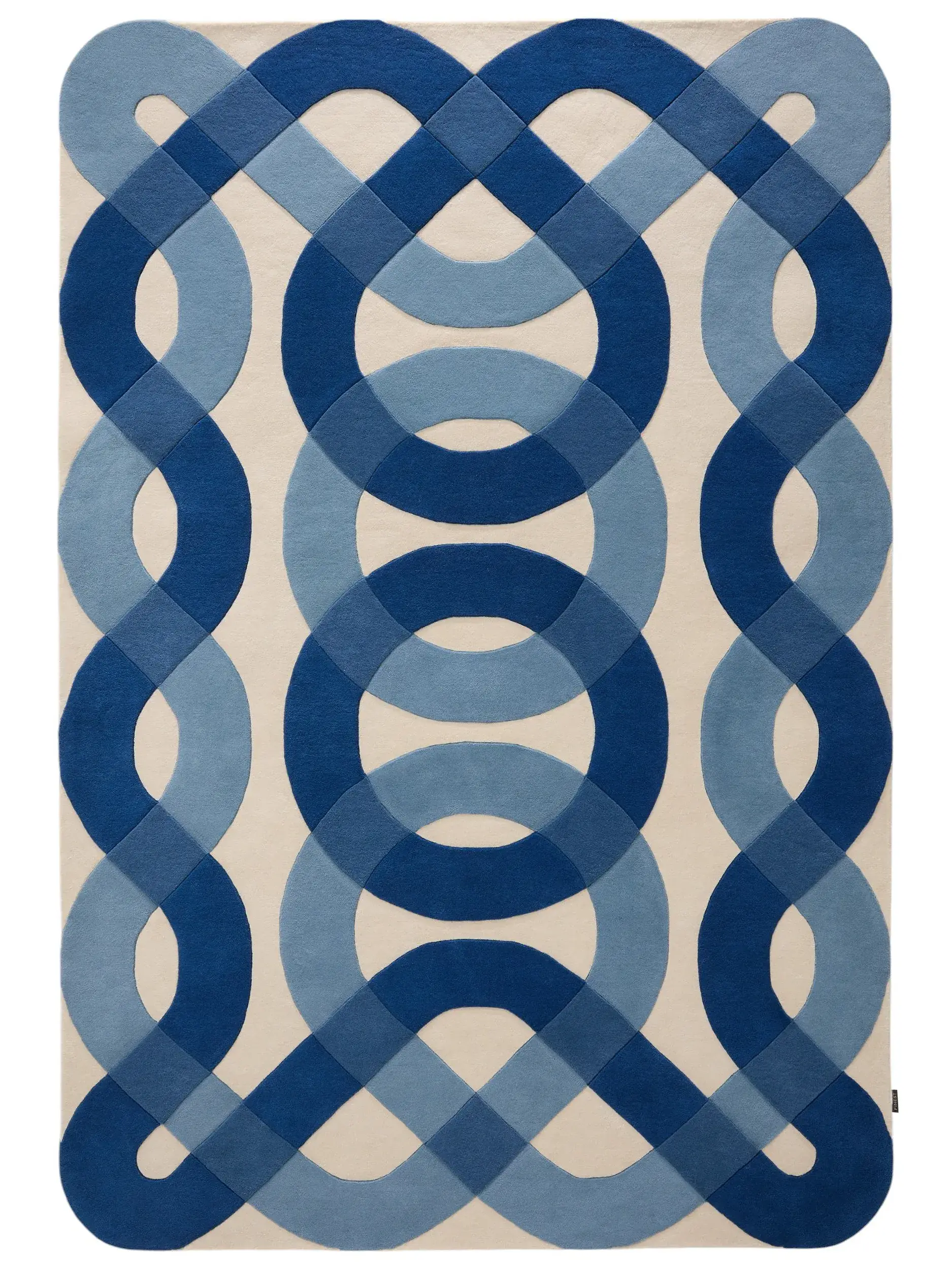 Tapete de 100% Lã (da Nova Zelândia) em Azul com pelo de 100% Lã (da Nova Zelândia) de altura da benuta Finest