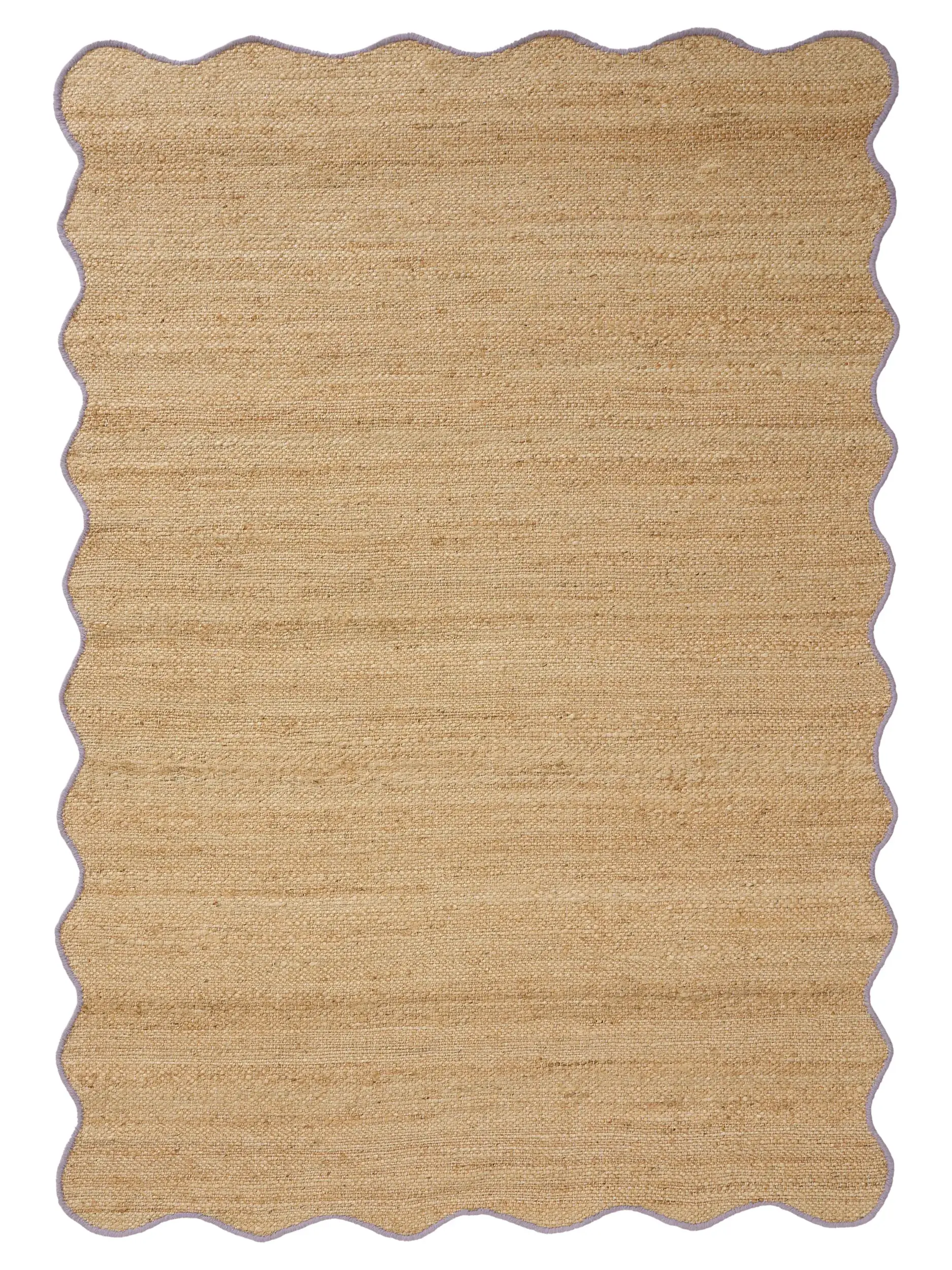 Rug made of 91% Jute, 4% Cotton, 3% Wool, 2% Polyester in Purple with a 91% Jute, 4% Cotton, 3% Wool, 2% Polyester high pile by benuta Pop