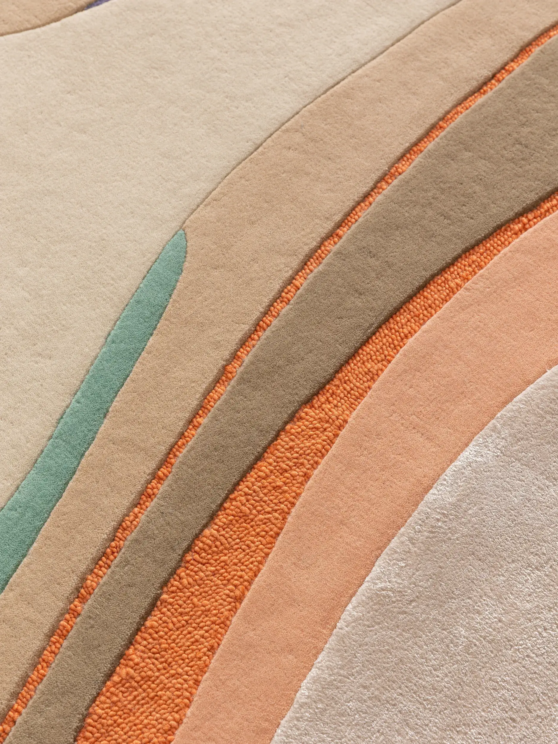 Teppich aus 85% Wolle, 15% Lyocell (Tencel™) in Multicolor mit 85% Wolle, 15% Lyocell (Tencel™) hohem Flor von benuta Finest