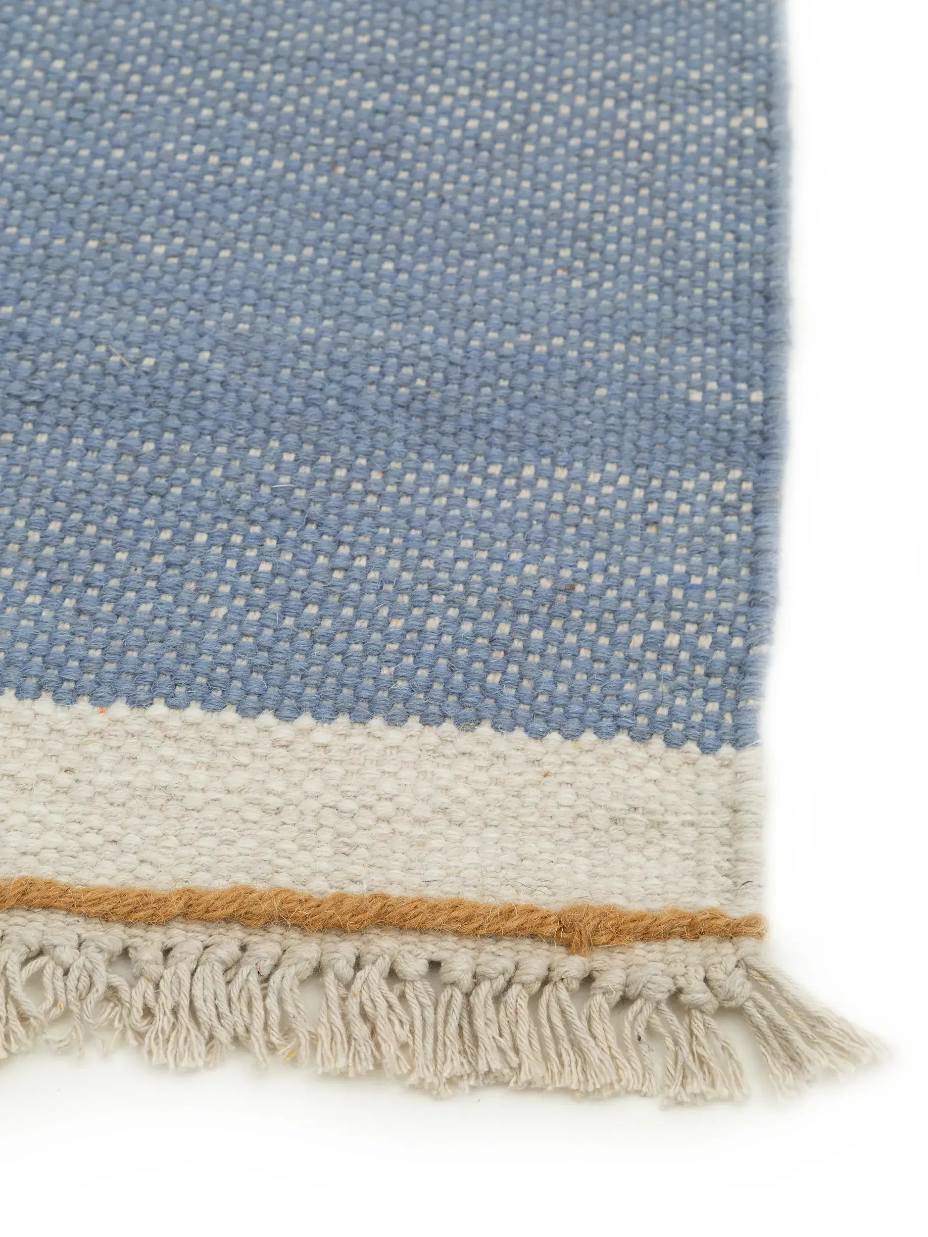 Tappeto di 60% Lana, 40% Cotone in Azzurro con pelo alto 60% Lana, 40% Cotone da benuta POP