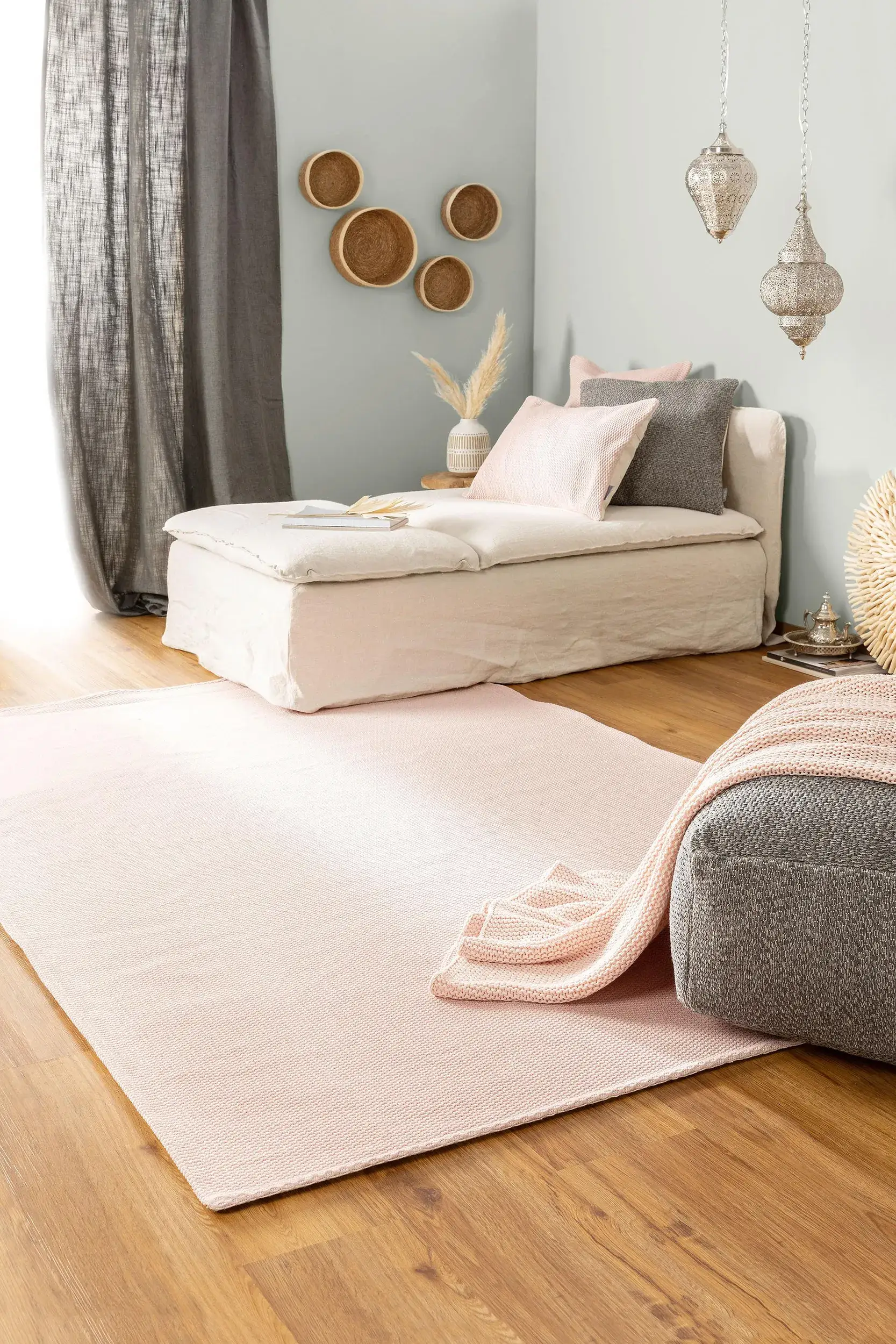 Tapis Cooper en 100% Coton en Rose de benuta nest