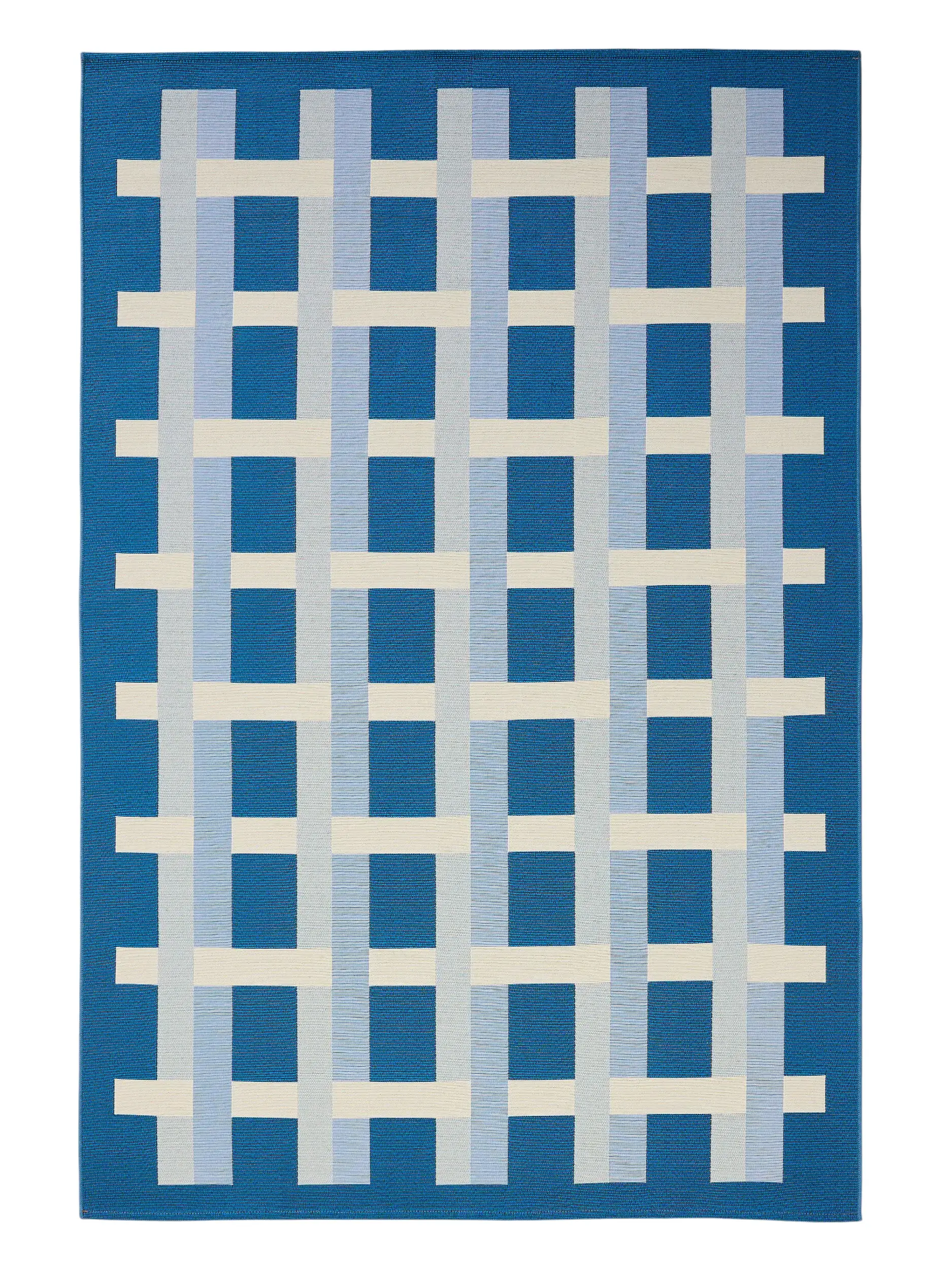 Teppich aus 76% Polypropylen, 23% Polyester, 1% Latex in Blau mit 76% Polypropylen, 23% Polyester, 1% Latex hohem Flor von benuta Pop