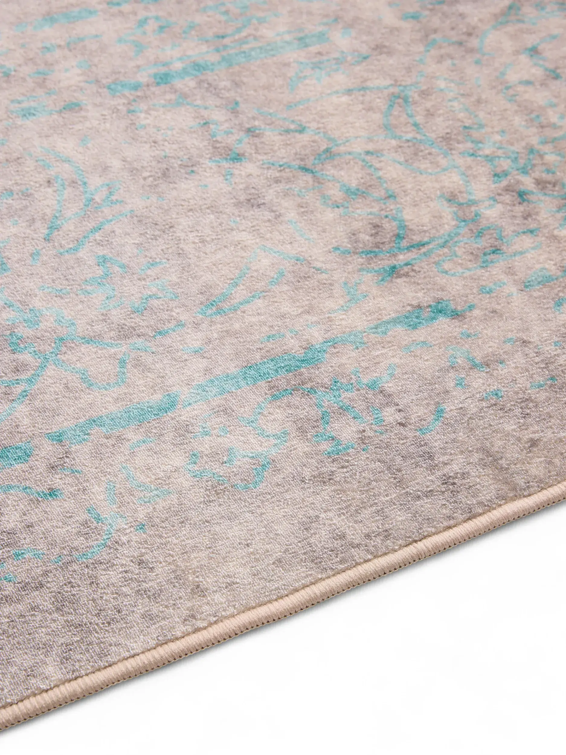 Teppich aus 100% Polyester in Grau mit 100% Polyester hohem Flor von benuta Nest