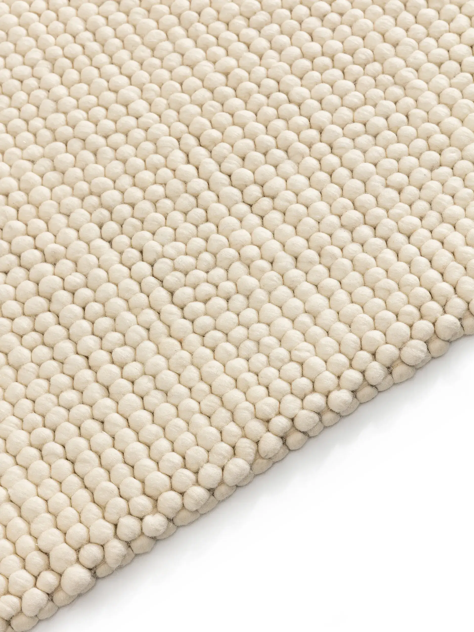 Teppich aus 70% Wolle, 30% Polyester in Beige mit 70% Wolle, 30% Polyester hohem Flor von benuta Pure