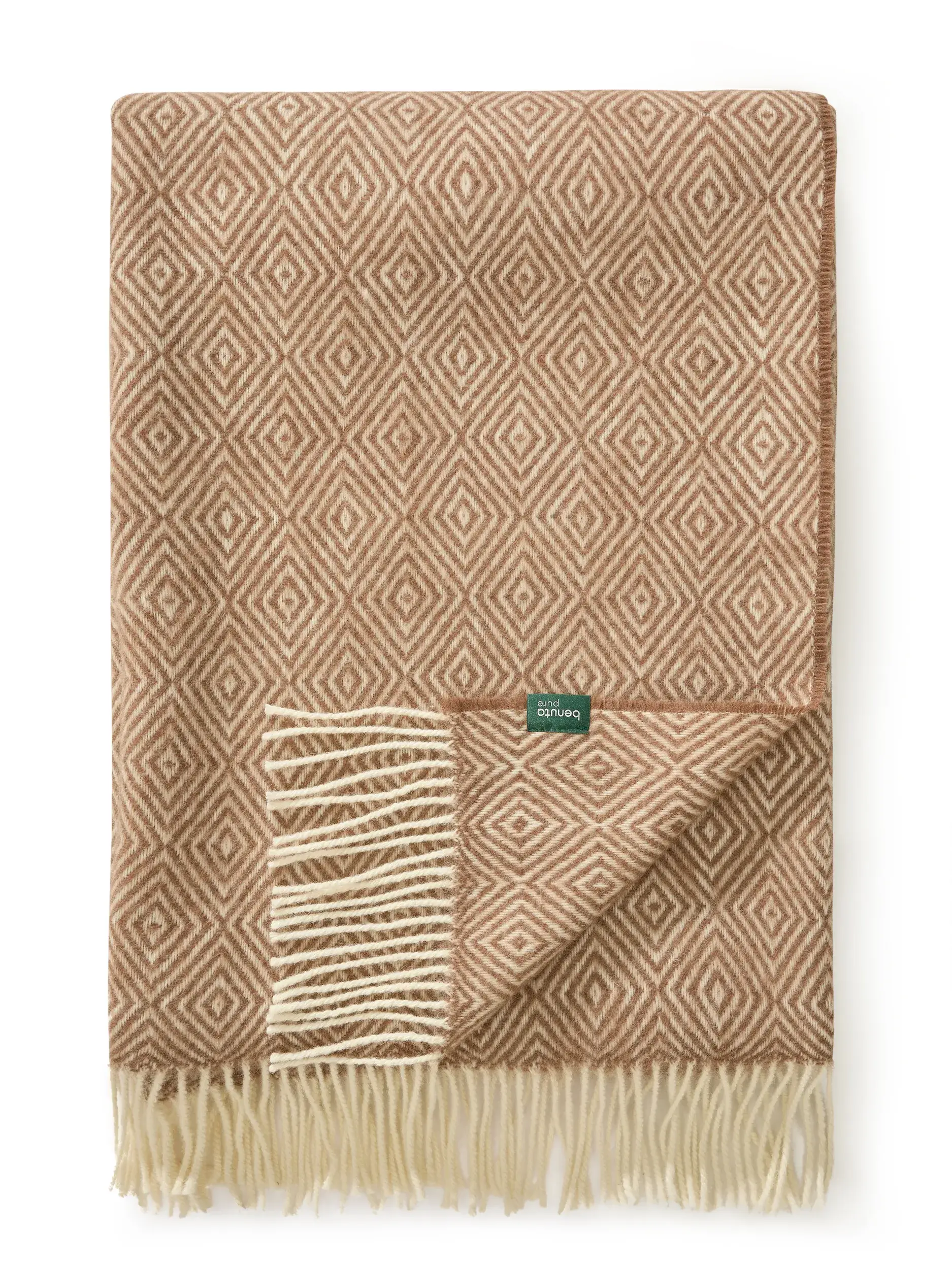 Wolldecke Bianca Braun von benuta Pure