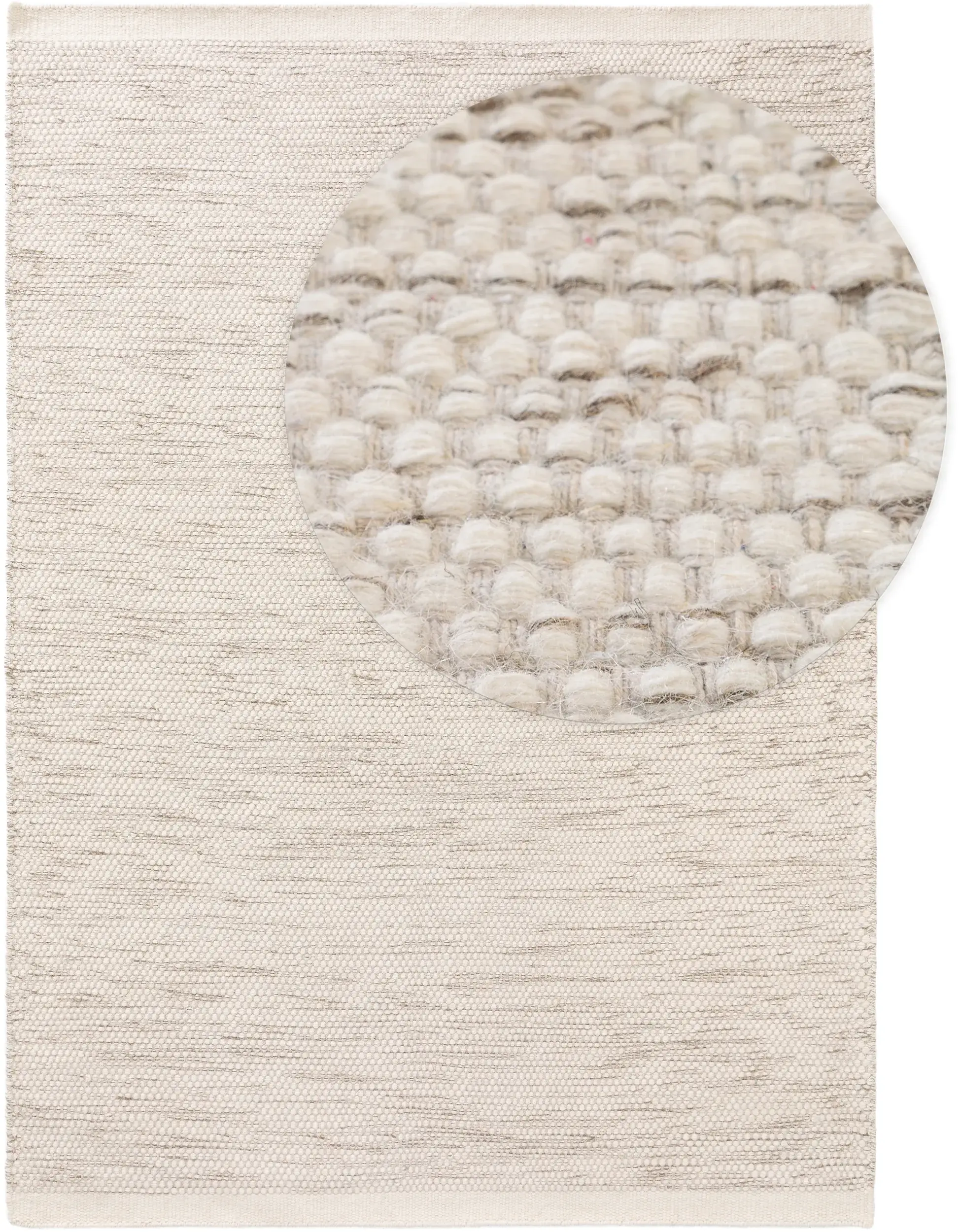 Teppich aus 80% Wolle, 20% Baumwolle in Beige mit 80% Wolle, 20% Baumwolle hohem Flor von benuta Pure