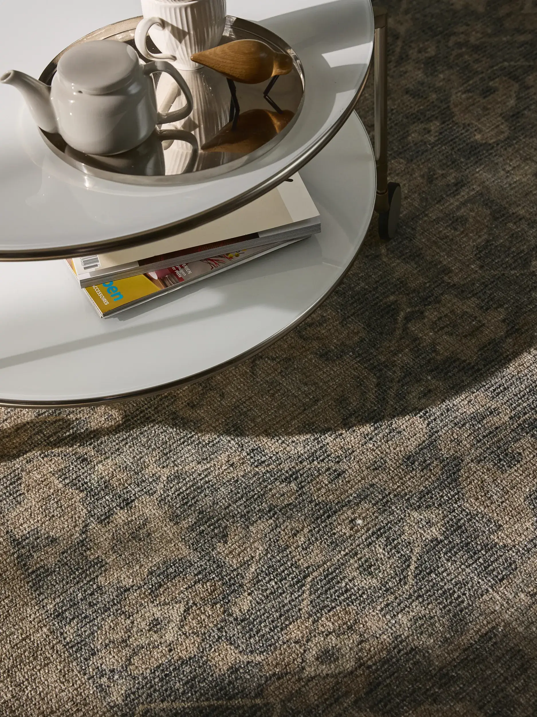 Rug made of 50% Polyester, 50% Polycotton in Grey with a 50% Polyester, 50% Polycotton high pile by benuta Nest
