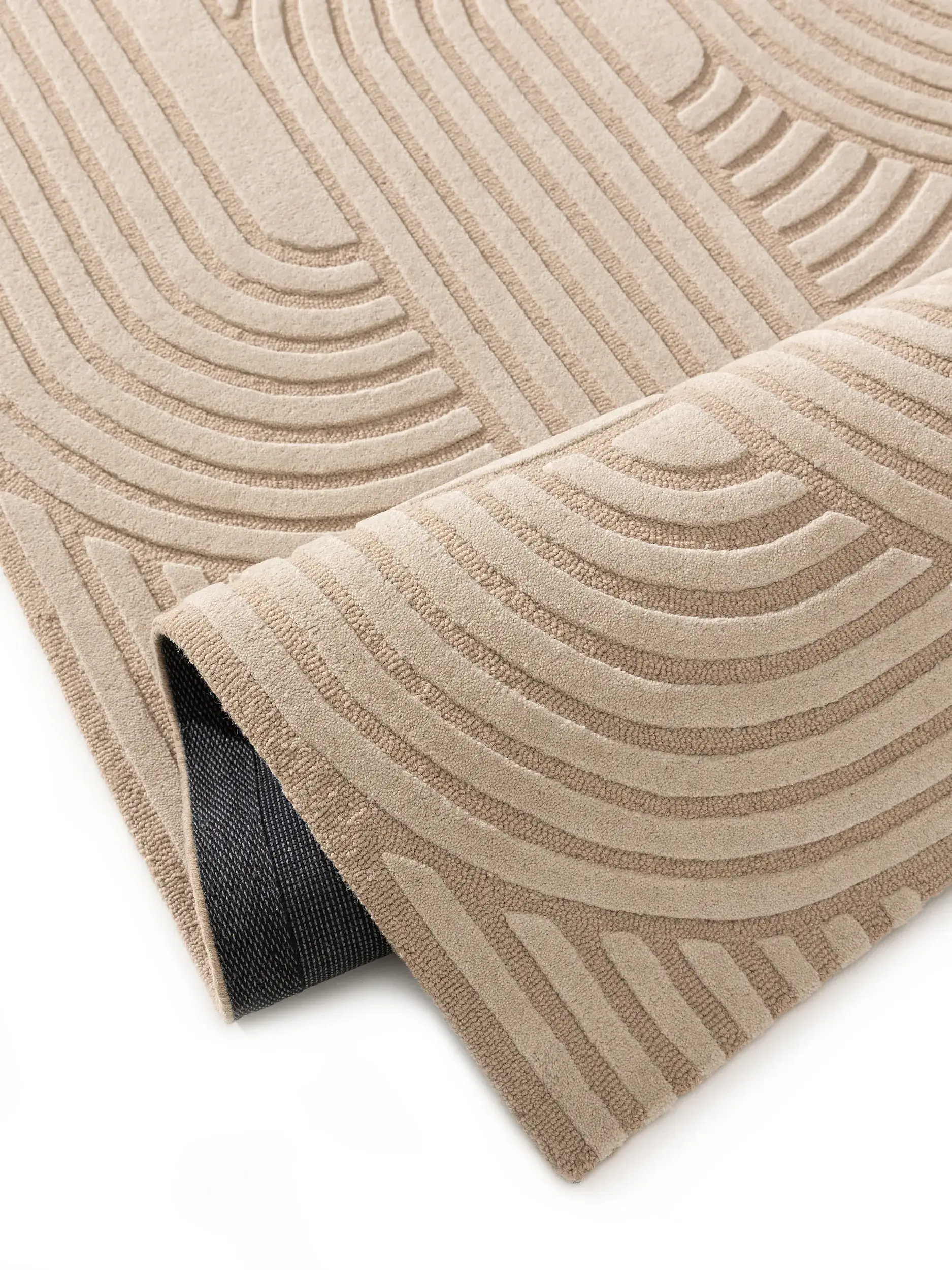 Teppich aus 80% Wolle, 20% Wolle (from New Zealand) in Beige mit 80% Wolle, 20% Wolle (from New Zealand) hohem Flor von benuta Pure
