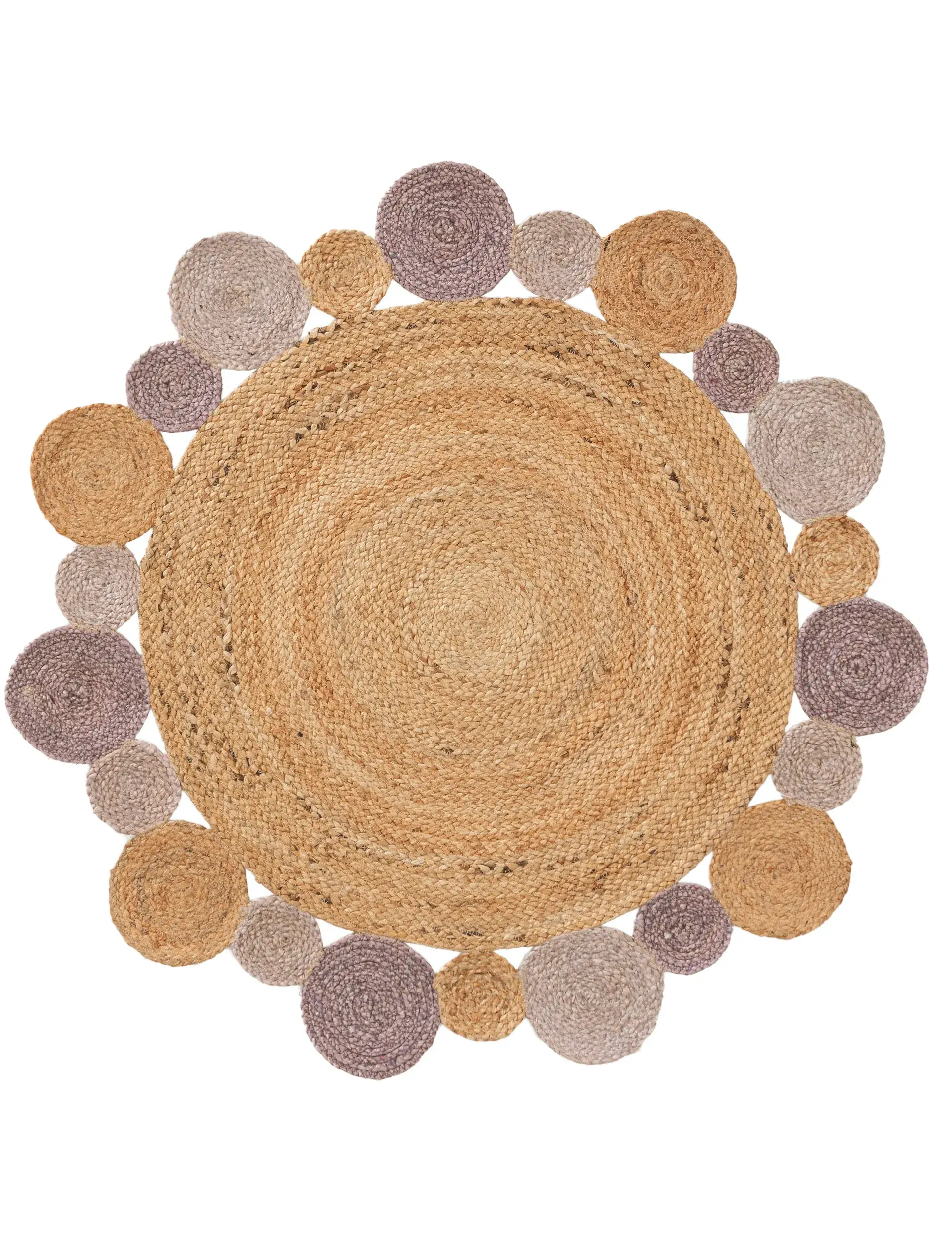 Teppich Bubbles aus 100% Jute in Lila von Lytte