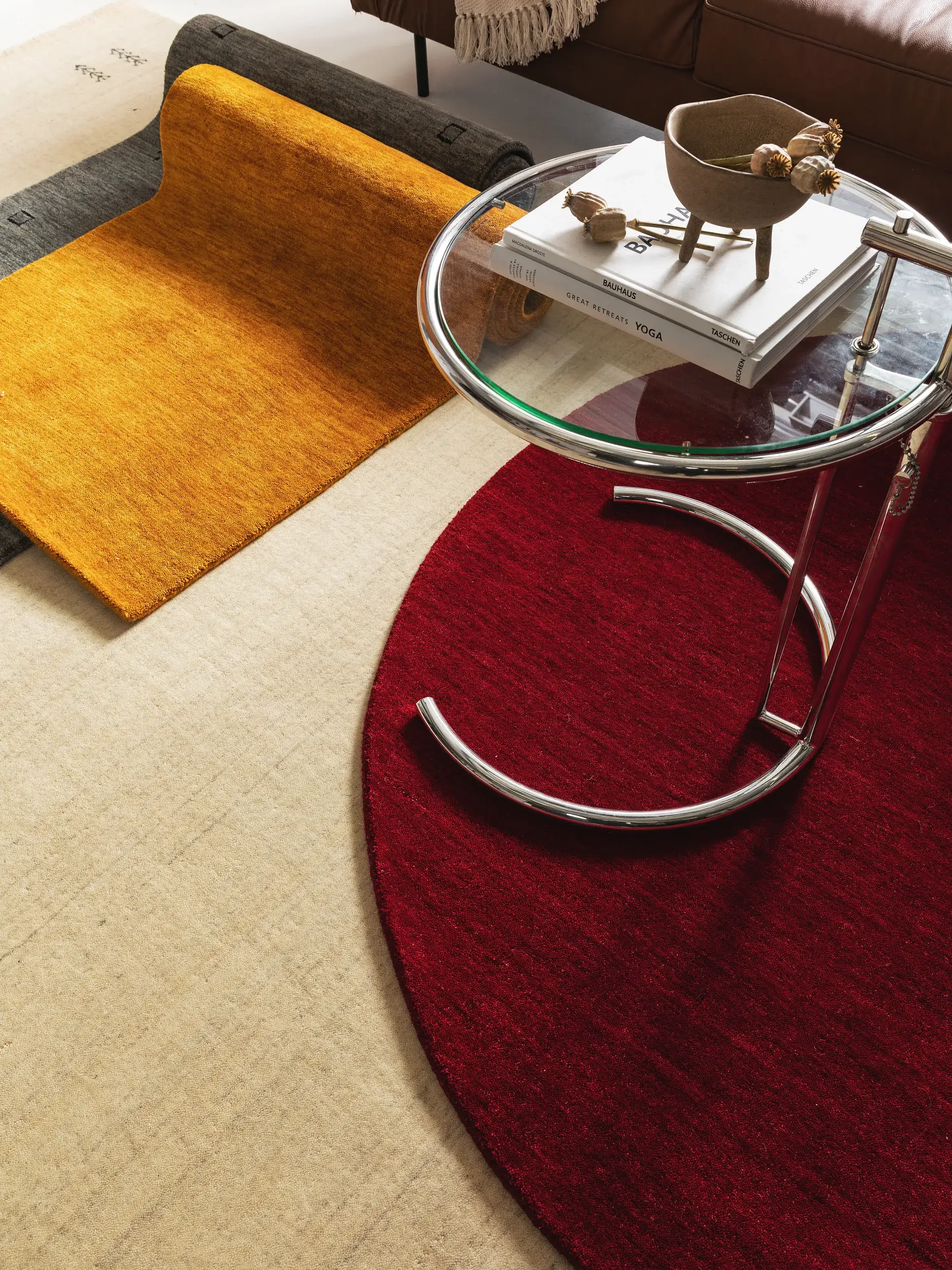 Teppich aus 100% Wolle in Rot mit 100% Wolle hohem Flor von benuta Nest