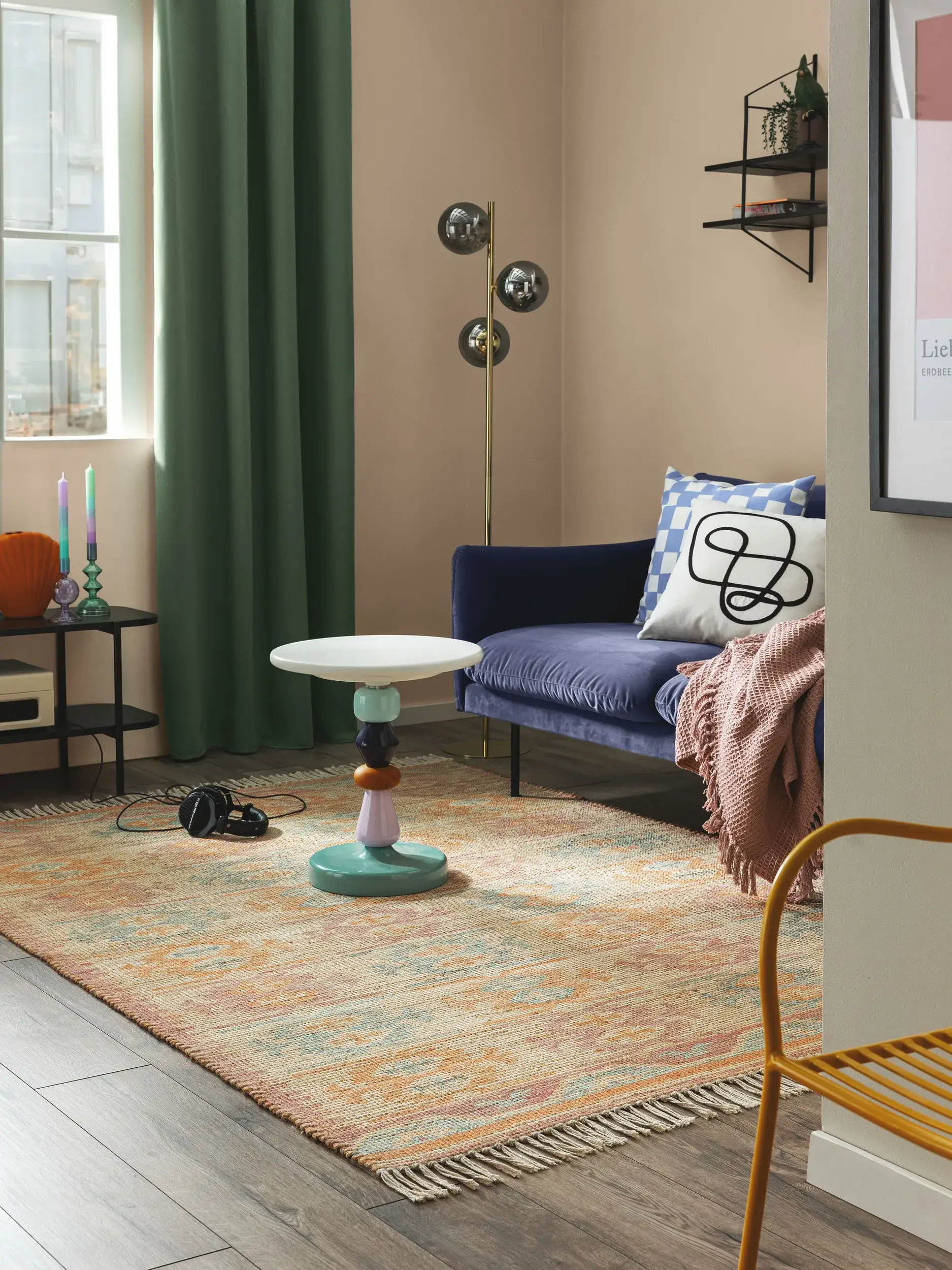 Tapete de 68% Jute, 20% Polyester, 12% Baumwolle em Multicolor com pelo de 68% Jute, 20% Polyester, 12% Baumwolle de altura da benuta Pop