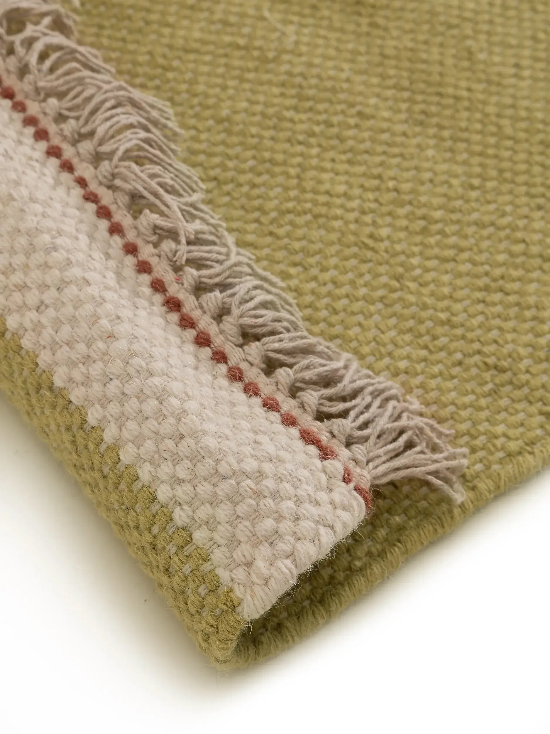 Tappeto di 60% Lana, 40% Cotone in Verde con pelo alto 60% Lana, 40% Cotone da benuta POP