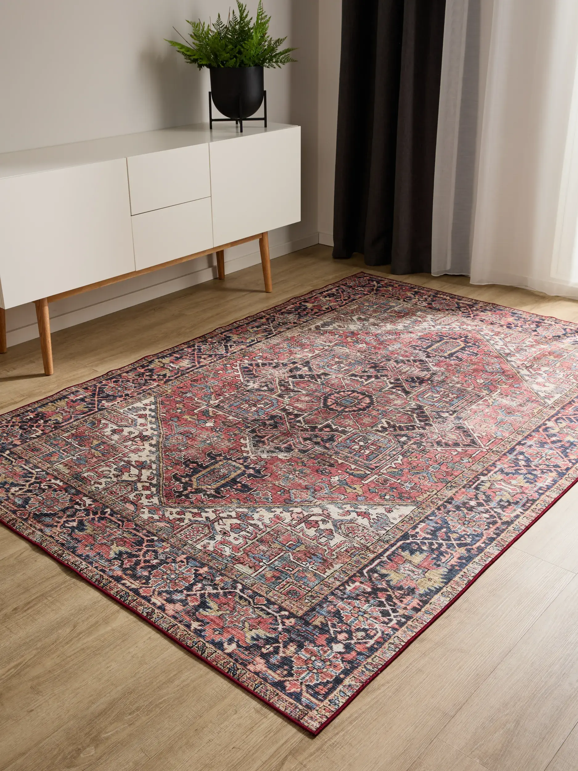 Rug made of 100% Polyester in Multicolour with a 100% Polyester high pile by benuta Basic