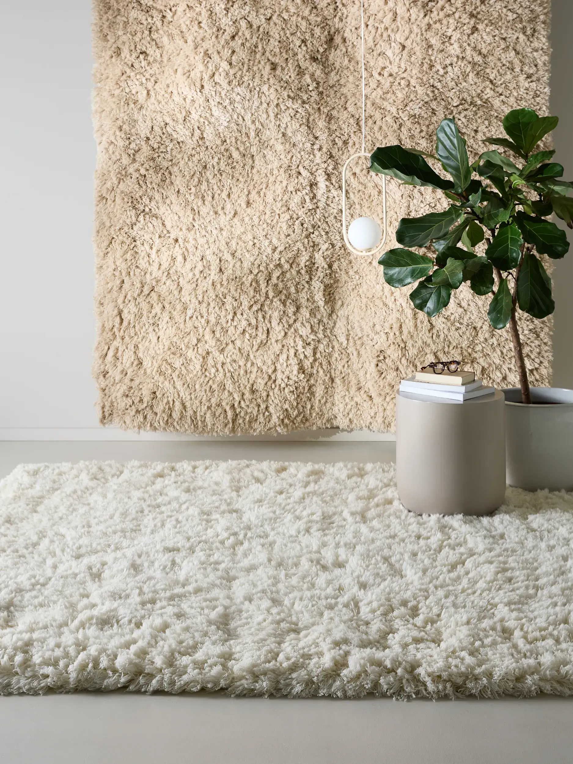 Tapete de 100% Wolle em Beige com pelo de 100% Wolle de altura da benuta Pure