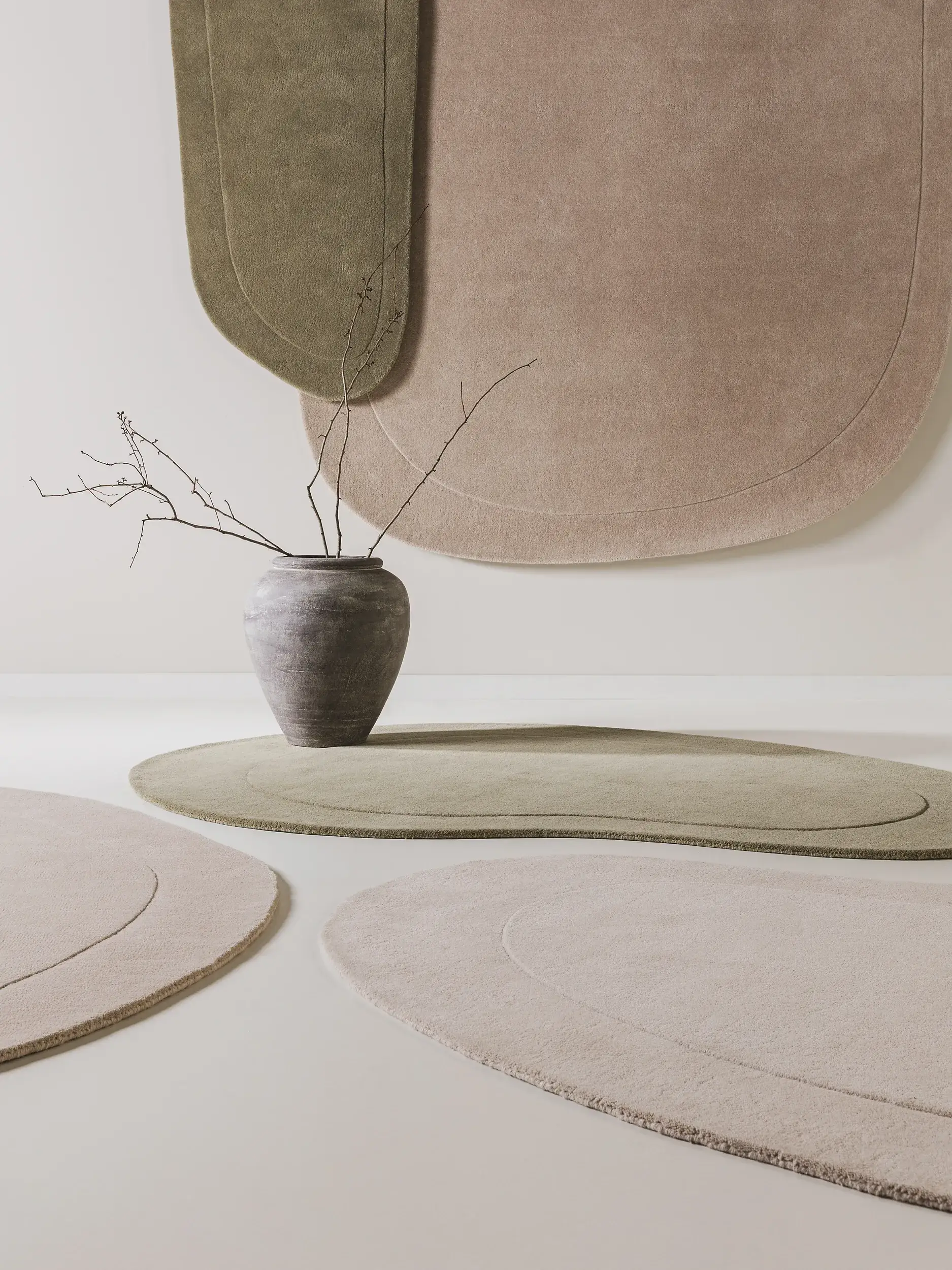 Rug made of 100% Wolle in Beige with a 100% Wolle high pile by benuta Pure