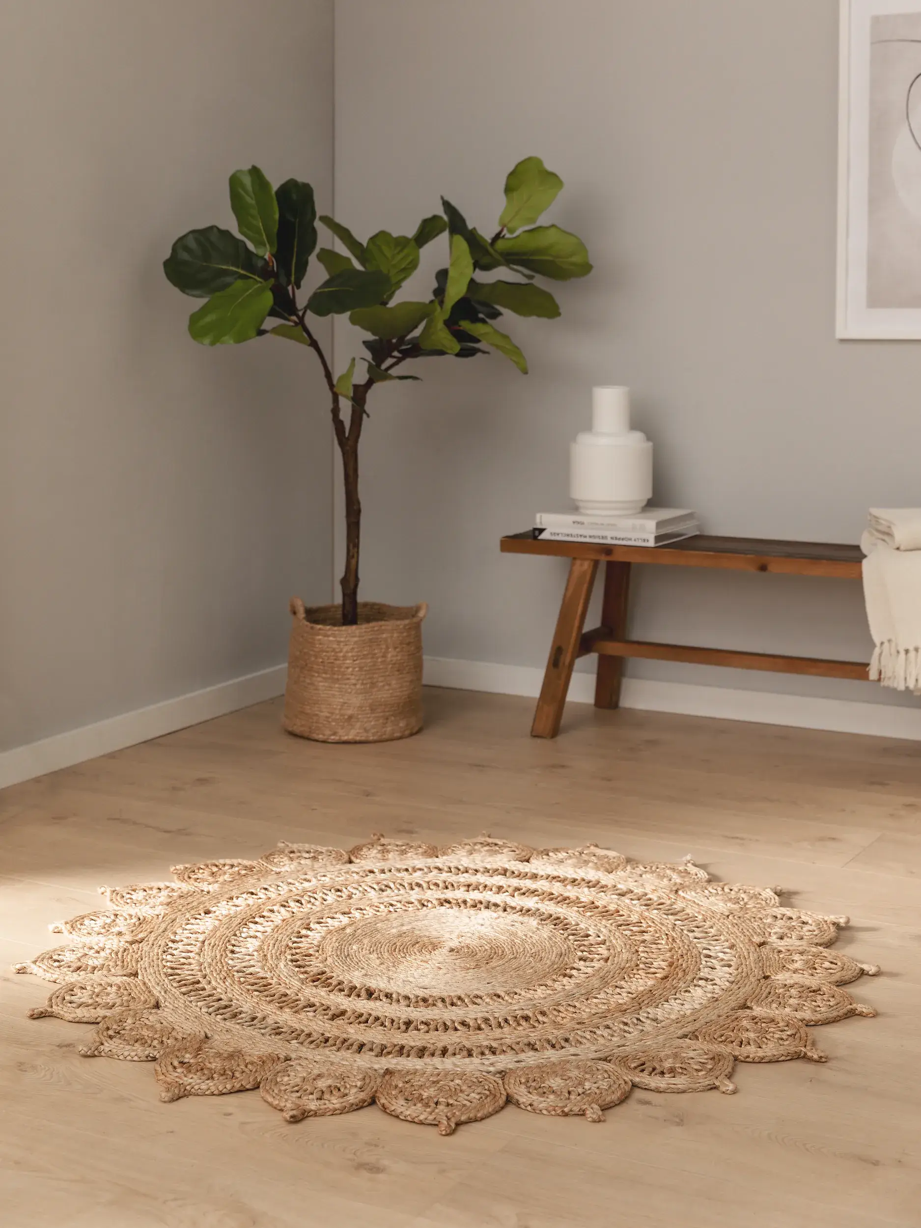 Tappeto Kamala di 100% Iuta in Beige di benuta pure