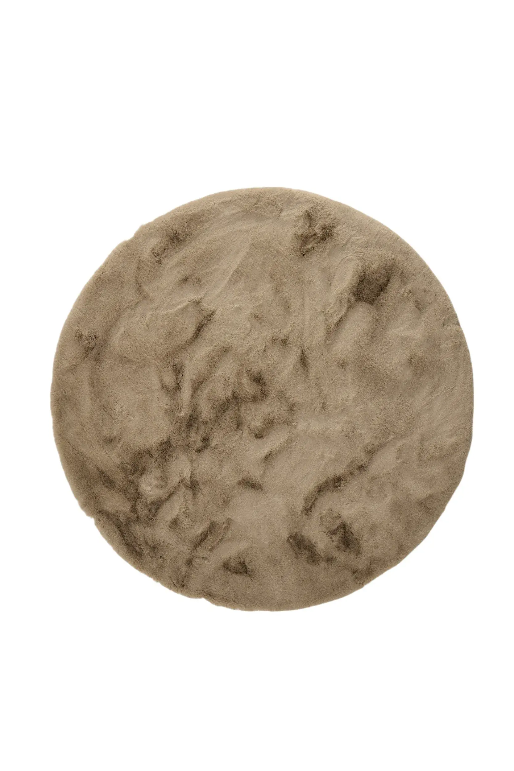 Rug made of 100% Polyester in Taupe with a 100% Polyester high pile by benuta Finest