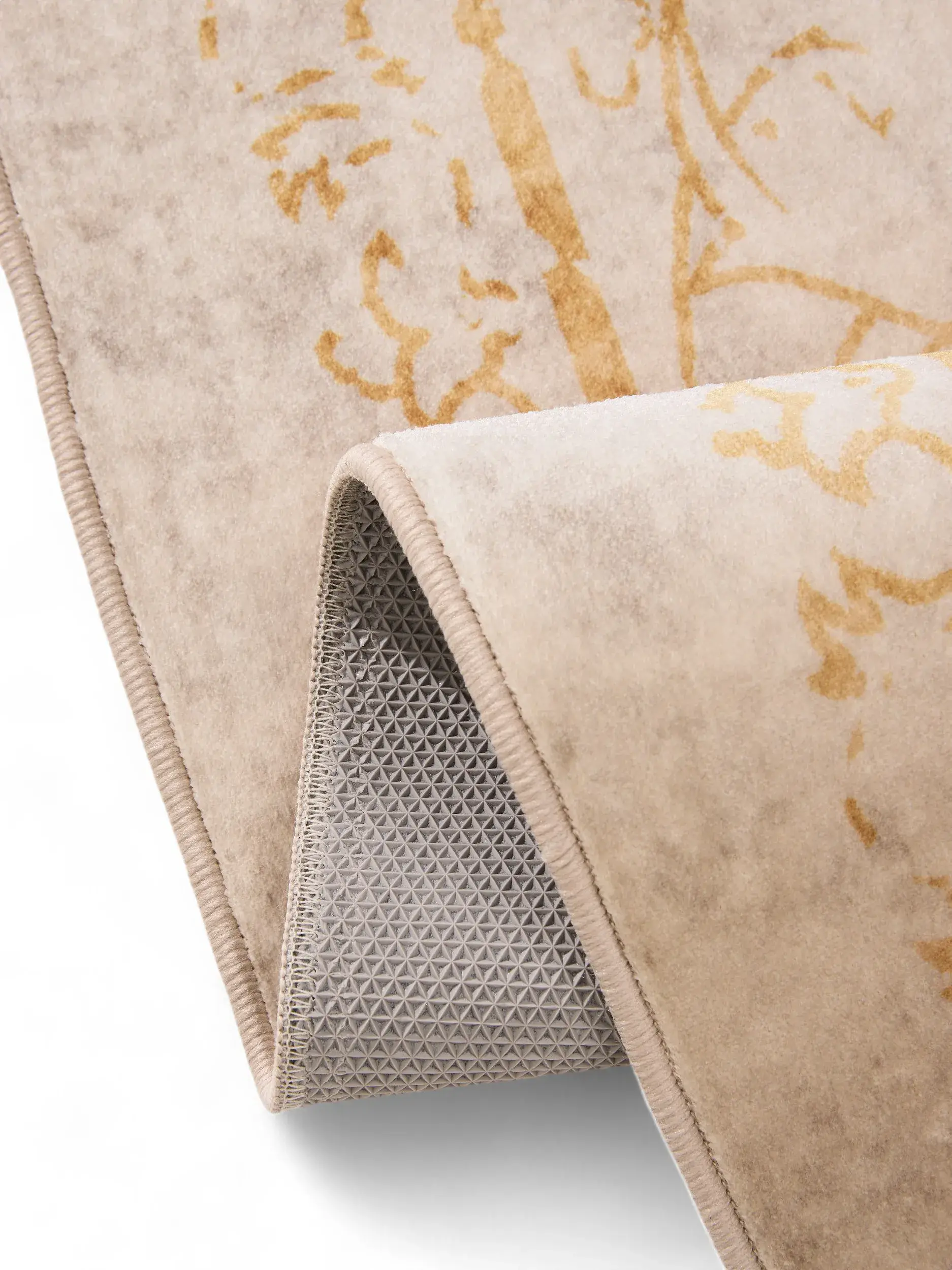 Rug made of 100% Polyester in Beige with a 100% Polyester high pile by benuta Nest
