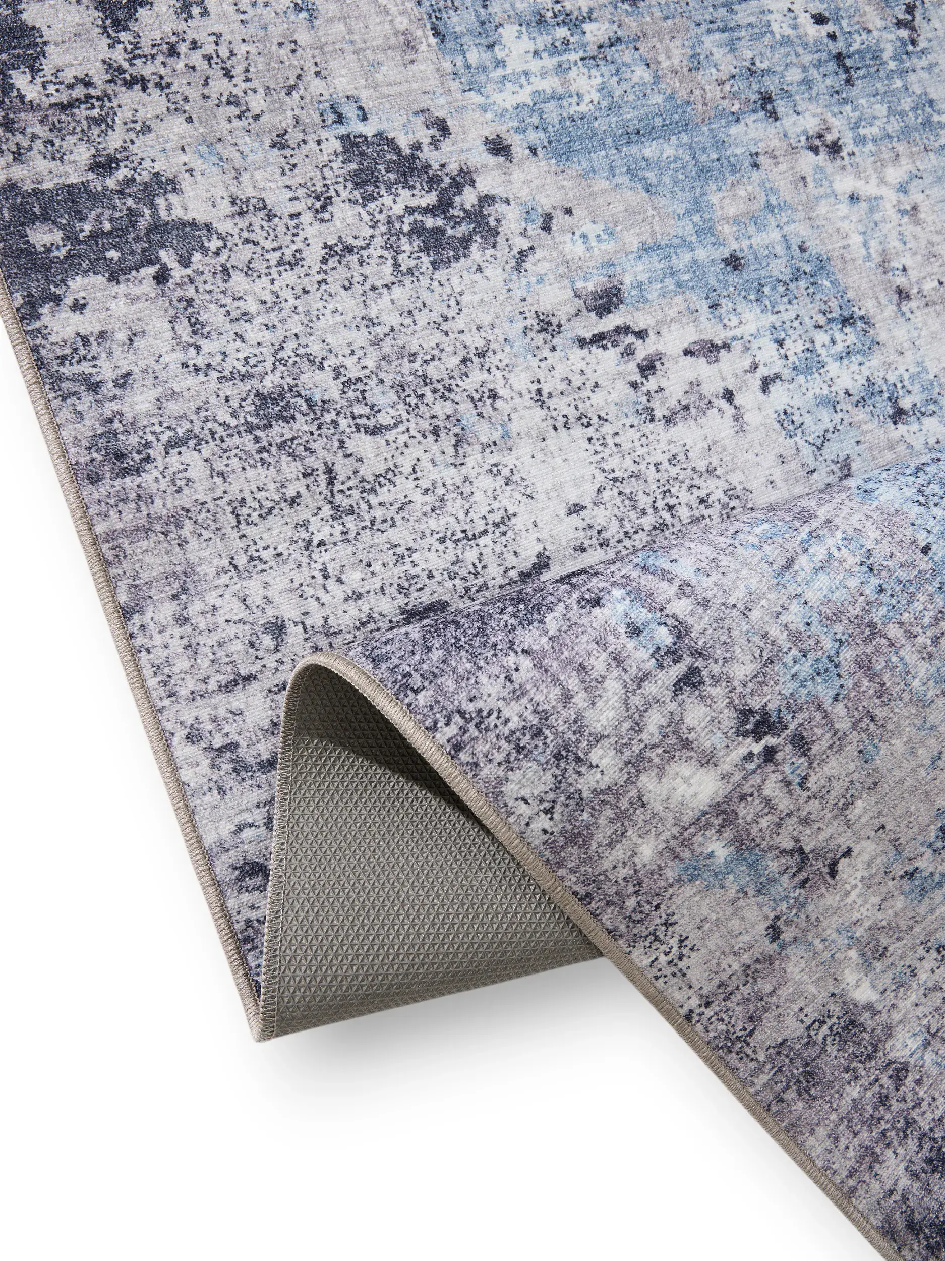 Teppich aus 100% Polyester in Grau mit 100% Polyester hohem Flor von benuta Pop