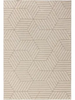 Alfombra de tejido plano Elena Crema/Beige