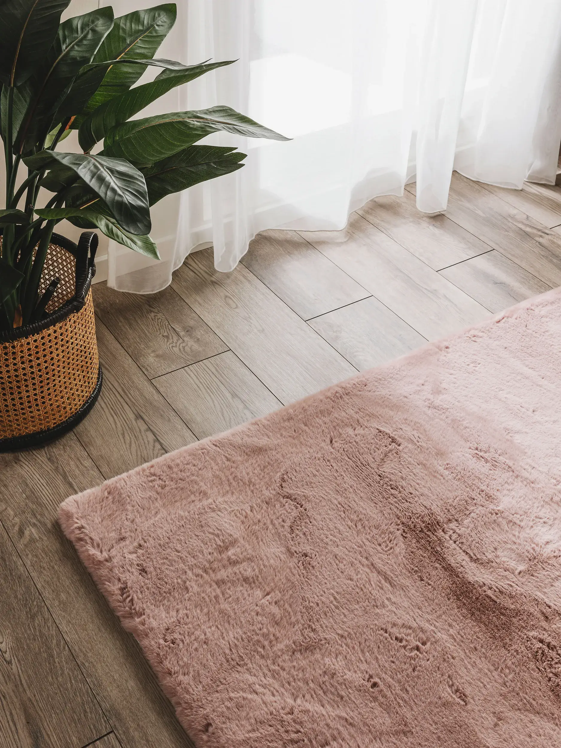Teppich aus 100% Polyester in Rosa mit 100% Polyester hohem Flor von benuta Nest