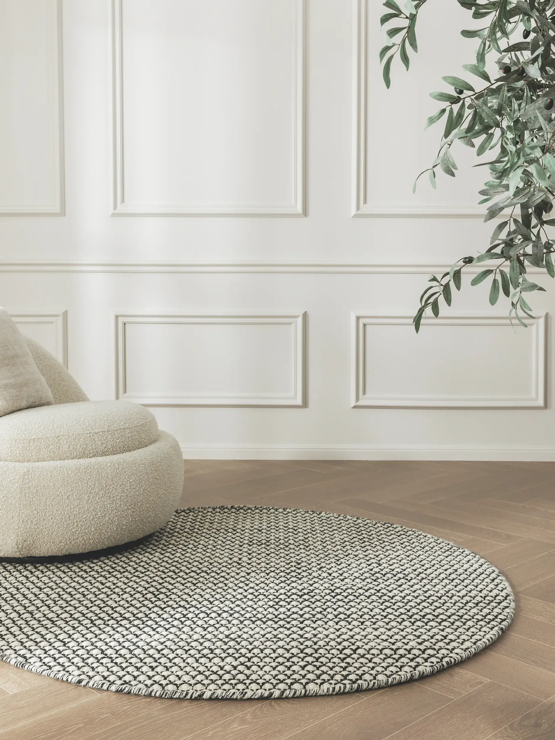 Tapete de 80% Wolle, 20% Baumwolle em Beige com pelo de 80% Wolle, 20% Baumwolle de altura da benuta Finest