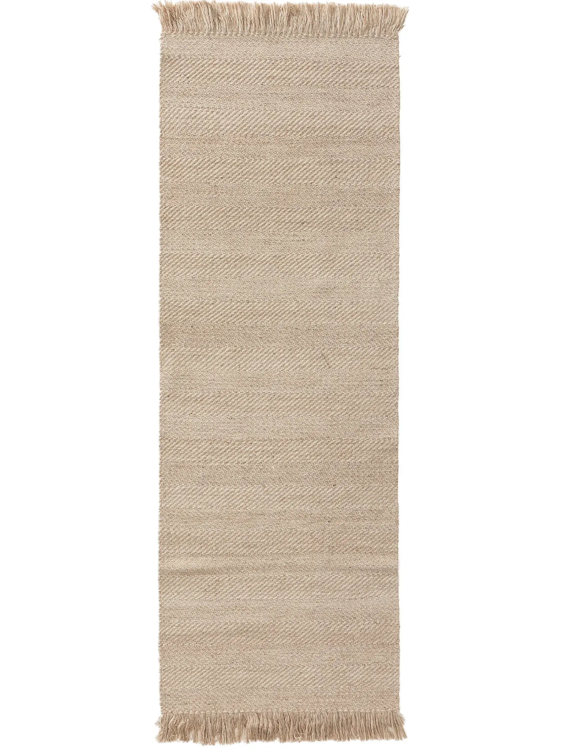 Teppich aus 60% Wolle, 20% Baumwolle, 20% Polyester in Beige mit 60% Wolle, 20% Baumwolle, 20% Polyester hohem Flor von benuta Pure