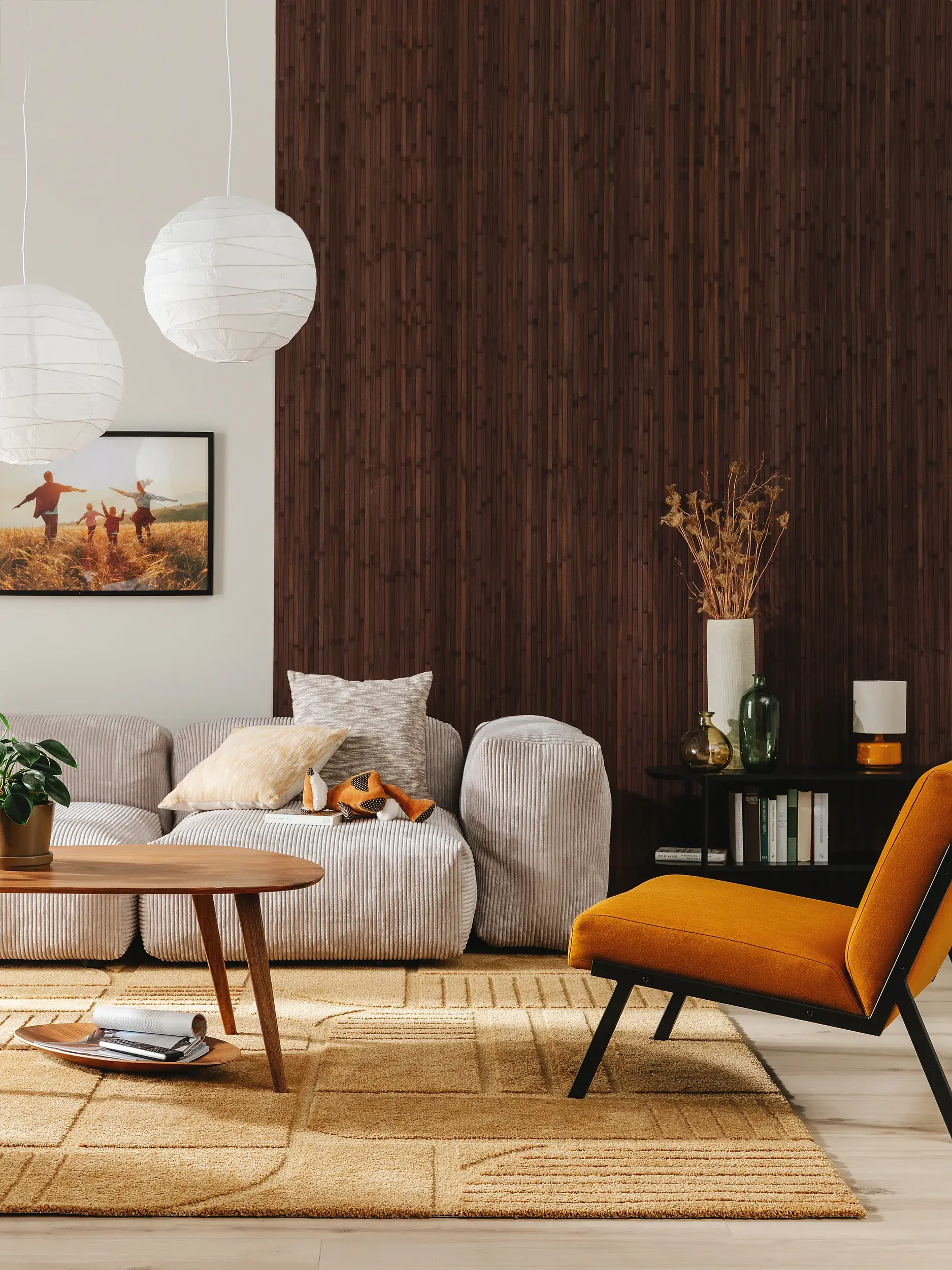 Matta Eve av 60% Polypropen, 40% Polyester i Gul från benuta nest