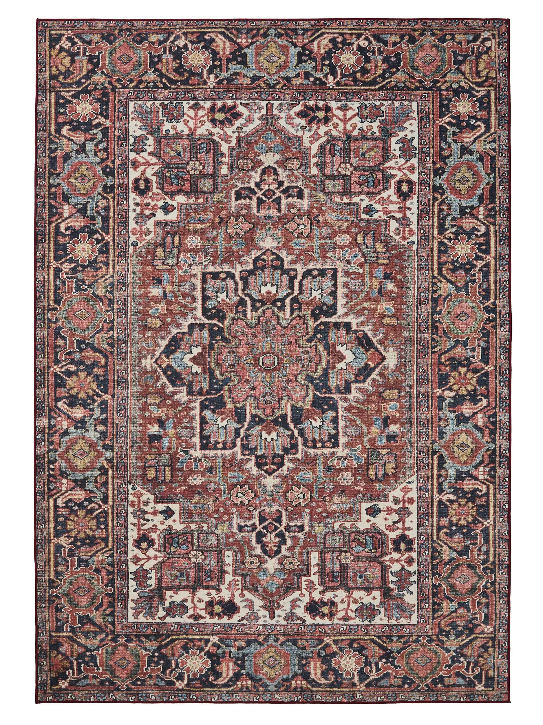 Rug made of 100% Polyester in Multicolour with a 100% Polyester high pile by benuta Basic
