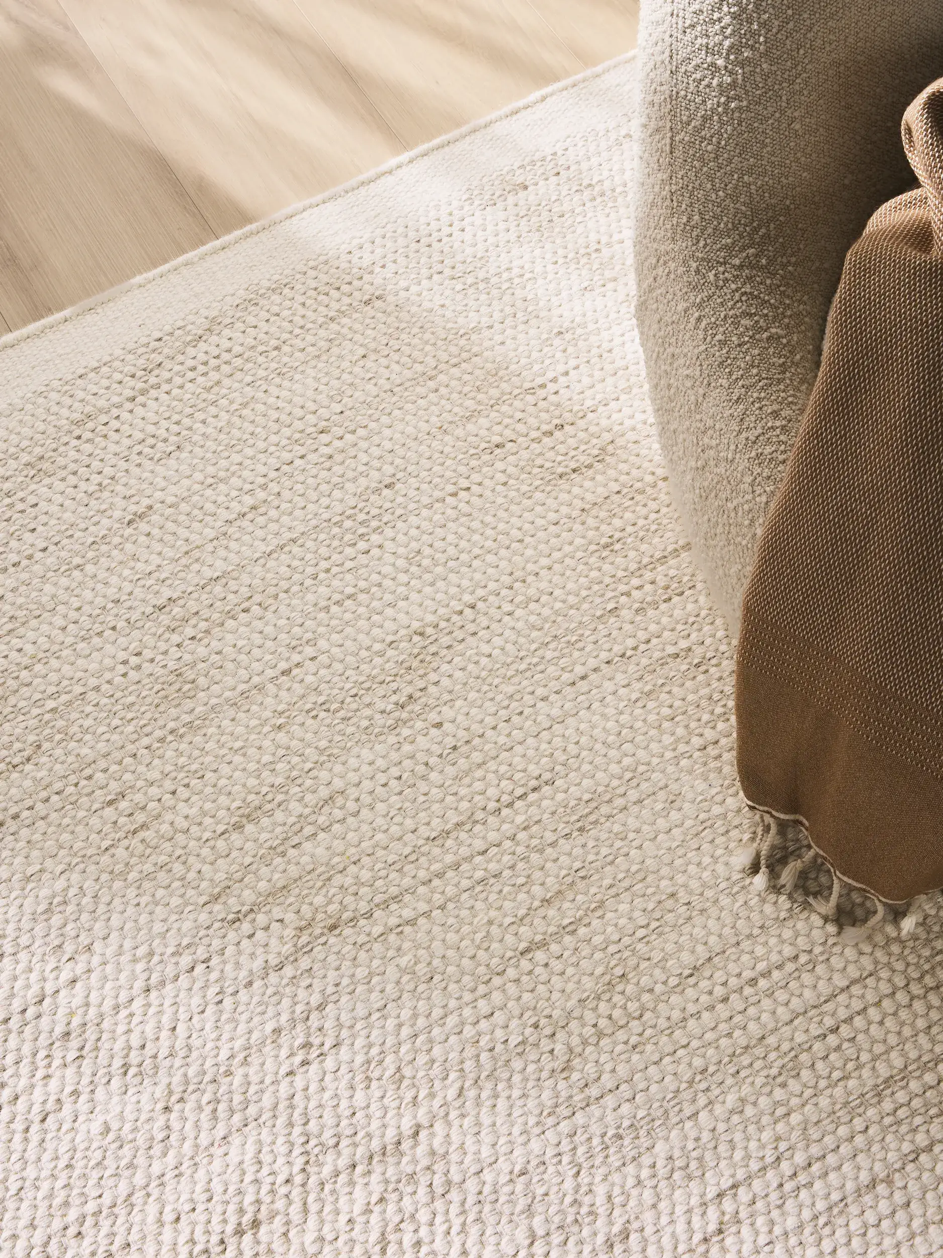 Alfombra Rocco de 80% Lana, 20% Algodón en Beige de benuta pure
