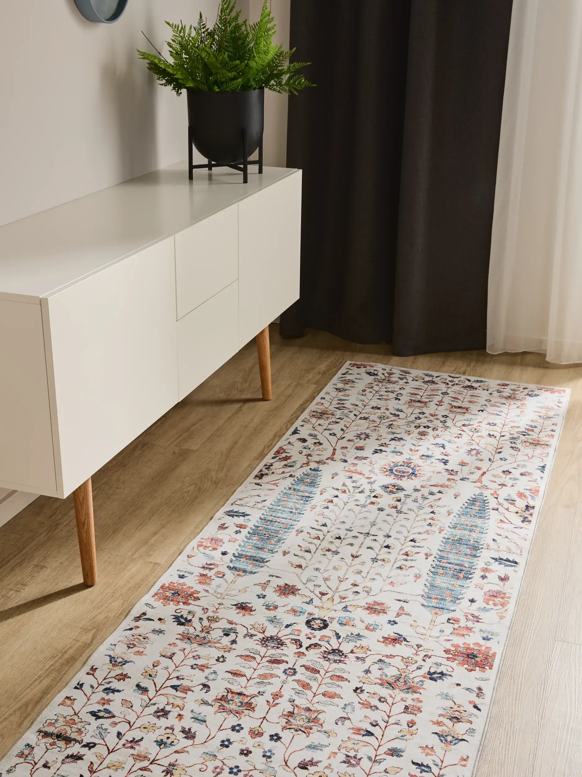 Rug made of 100% Polyester in Multicolour with a 100% Polyester high pile by benuta Basic