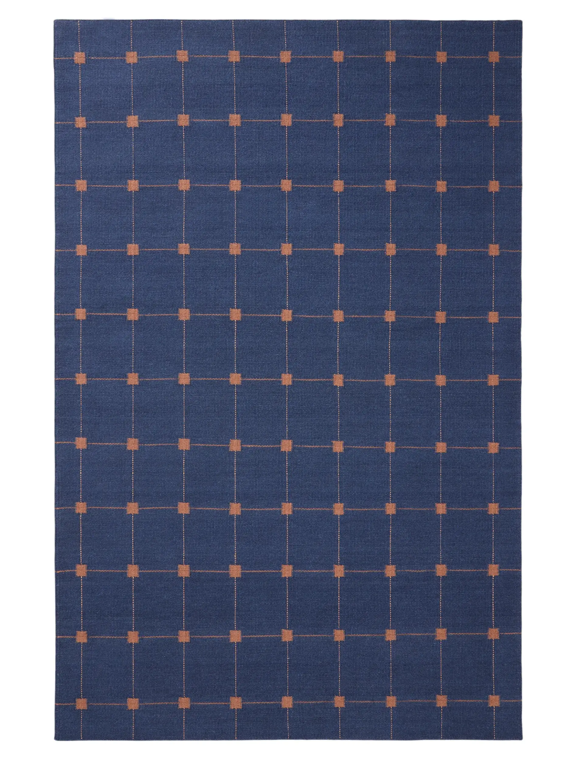 Teppich aus 100% Wolle in Blau mit 100% Wolle hohem Flor von benuta Pure