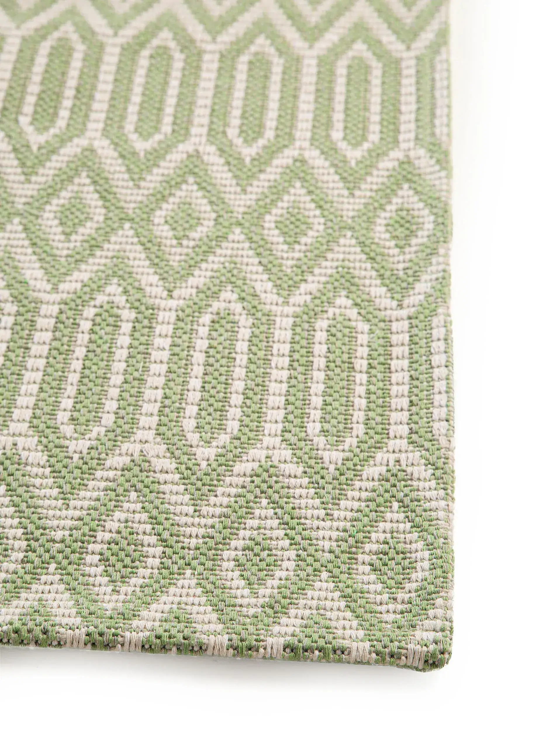 Rug made of 100% Cotton in Green with a 100% Cotton high pile by benuta Nest
