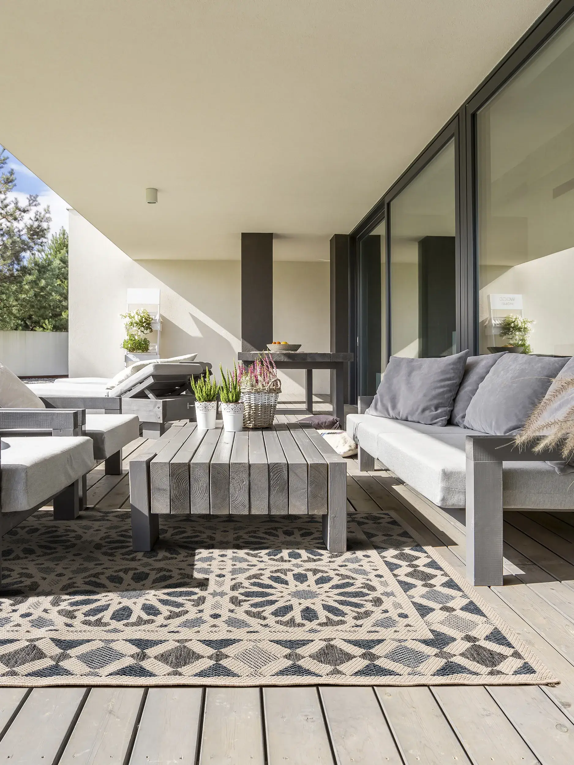 Tapis en 100% Polypropylène en Beige avec une pile de 100% Polypropylène de hauteur de benuta nest