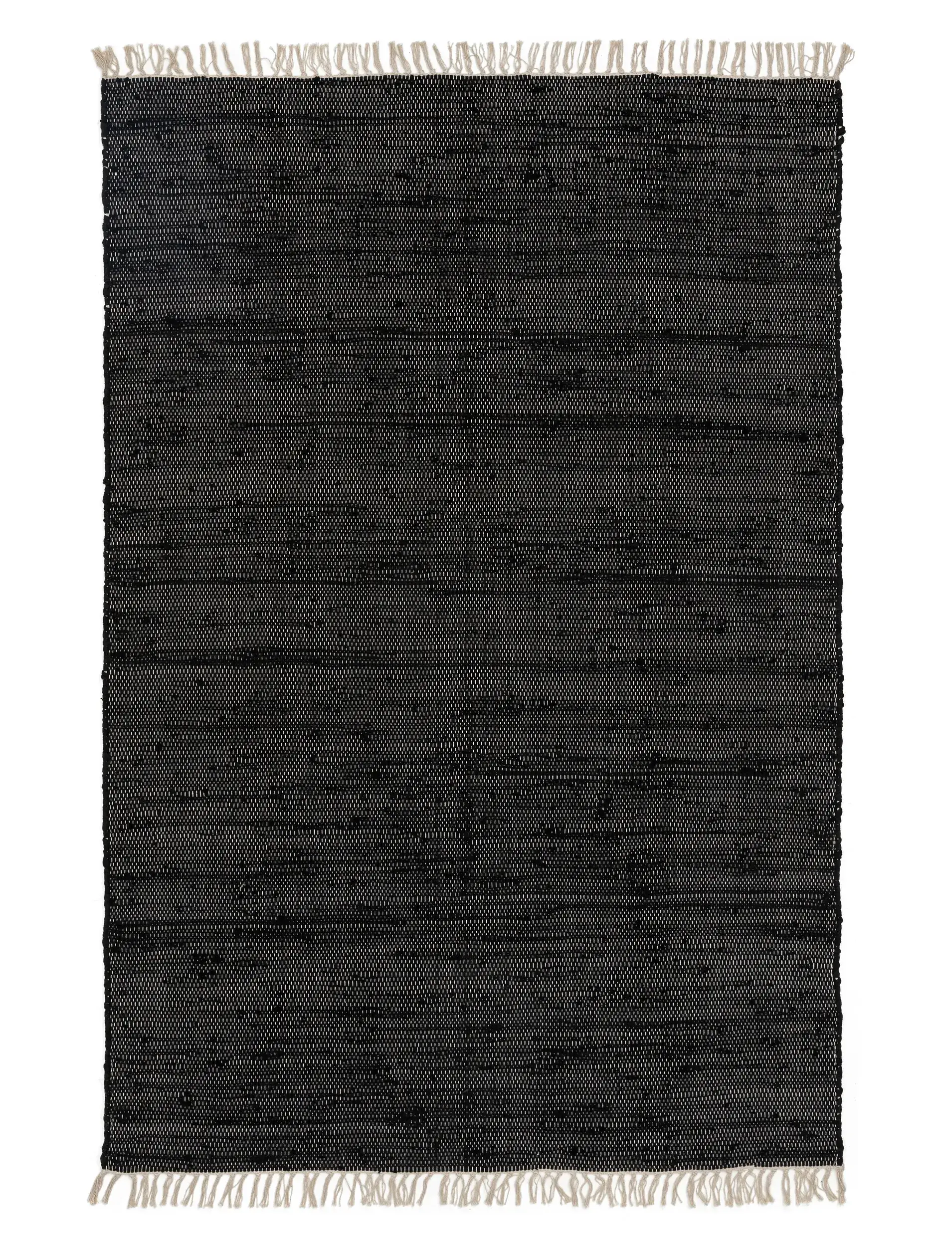 Teppich aus 100% Recycelte Baumwolle in Schwarz mit 100% Recycelte Baumwolle hohem Flor von benuta Basic