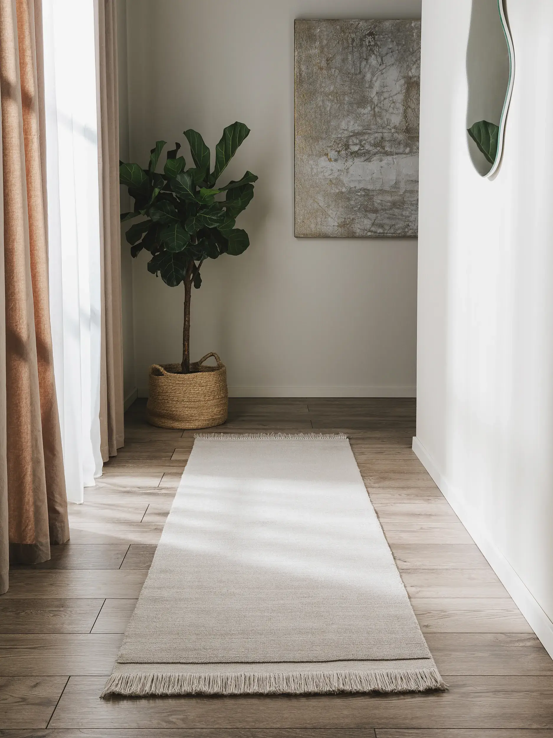 Teppich Jade aus 80% Polyester, 20% Baumwolle in Grau von benuta Pure